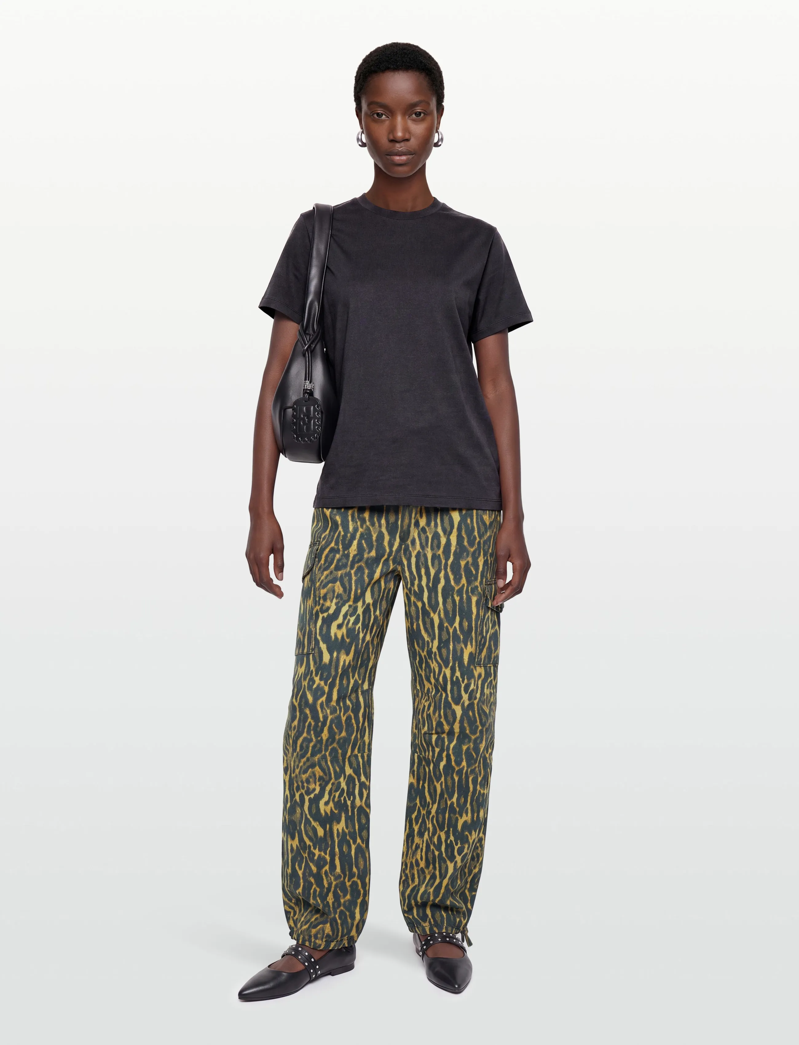 Ganni Printed Stretch Cotton Cargo Pants, 38, Trousers, Mehrfarbig/gemustert - Frauen