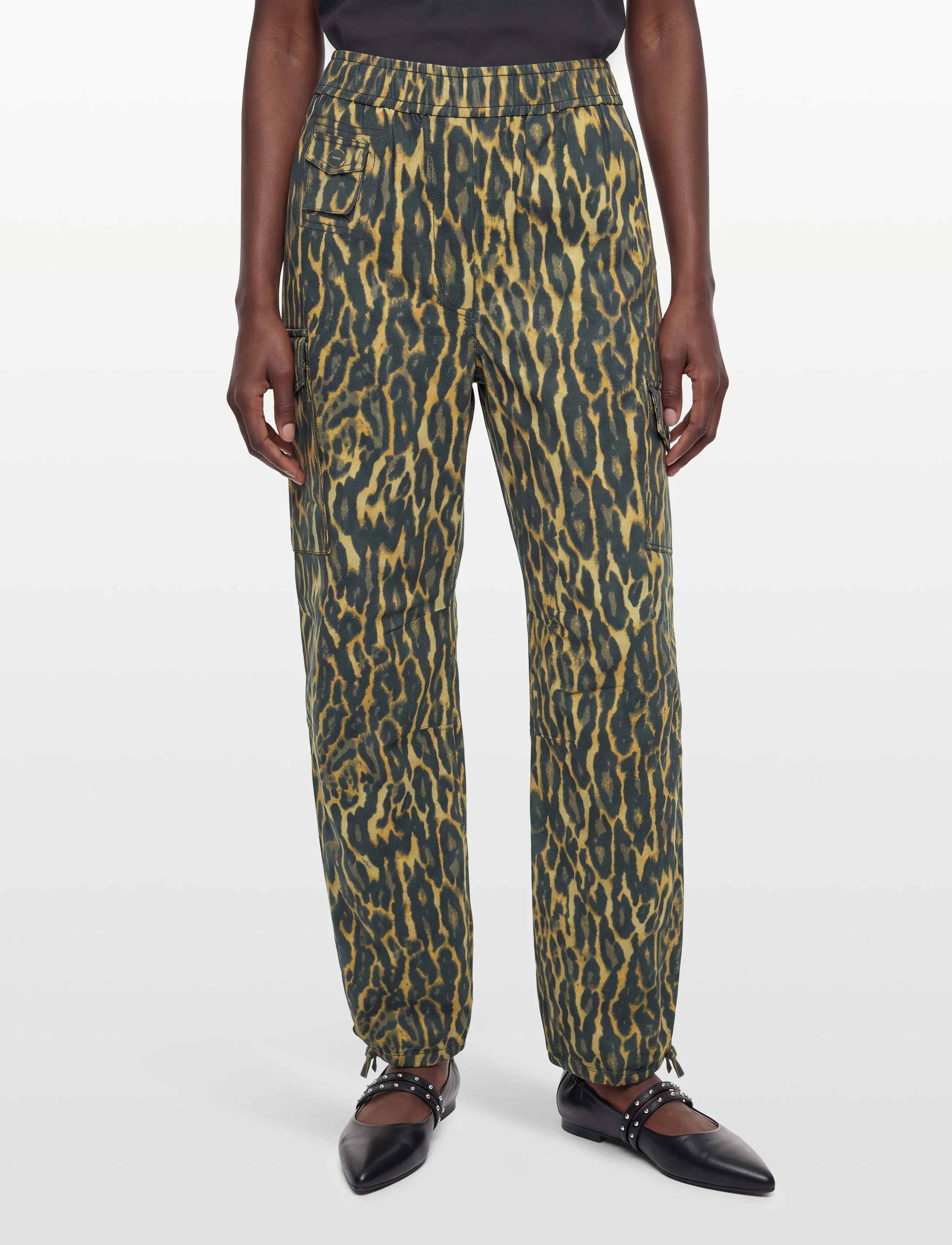 Ganni - Printed Stretch Cotton Cargo Pants - cargo-püksid - multicolored - 3