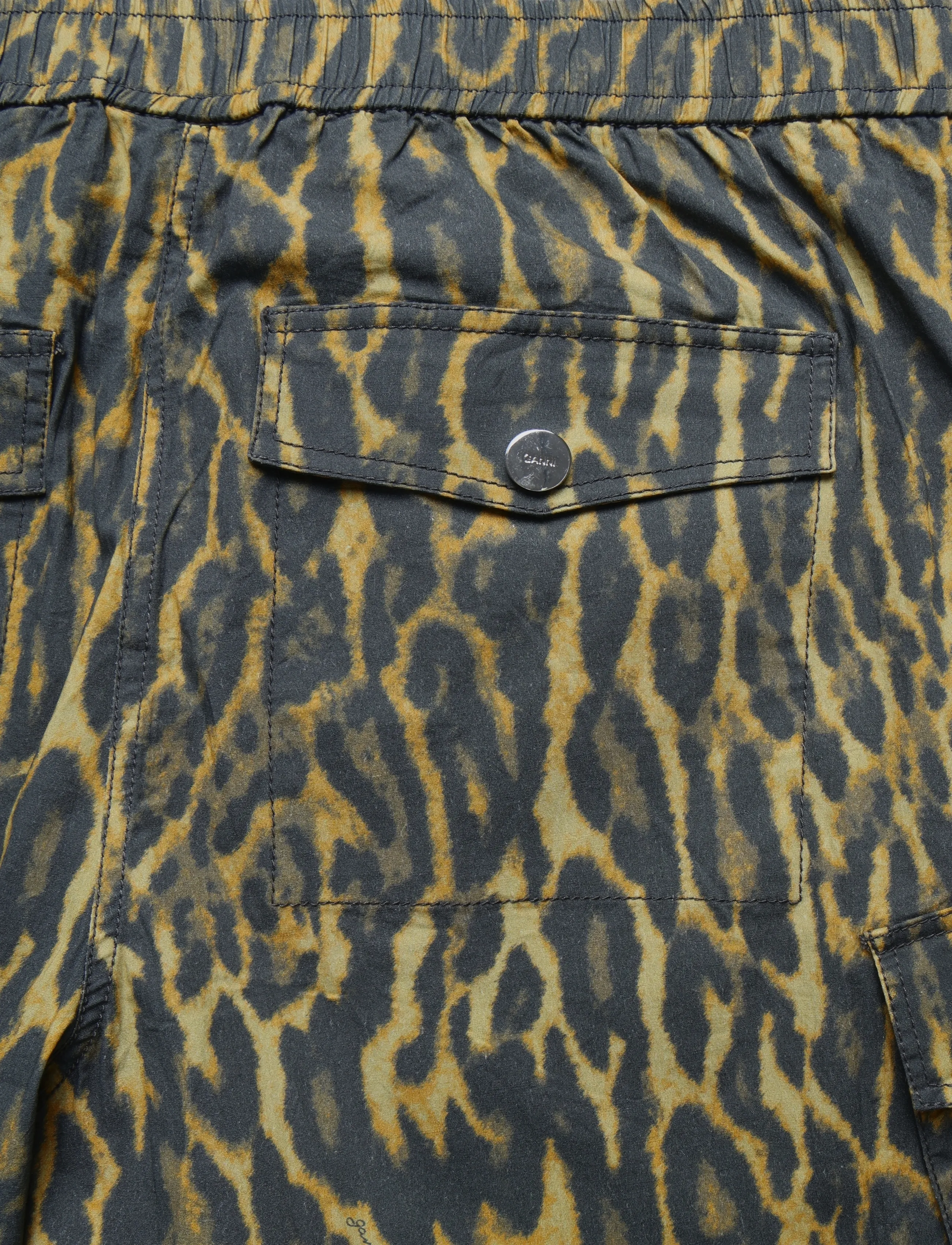 Ganni - Printed Stretch Cotton Cargo Pants - cargo-hosen - multicolored - 4