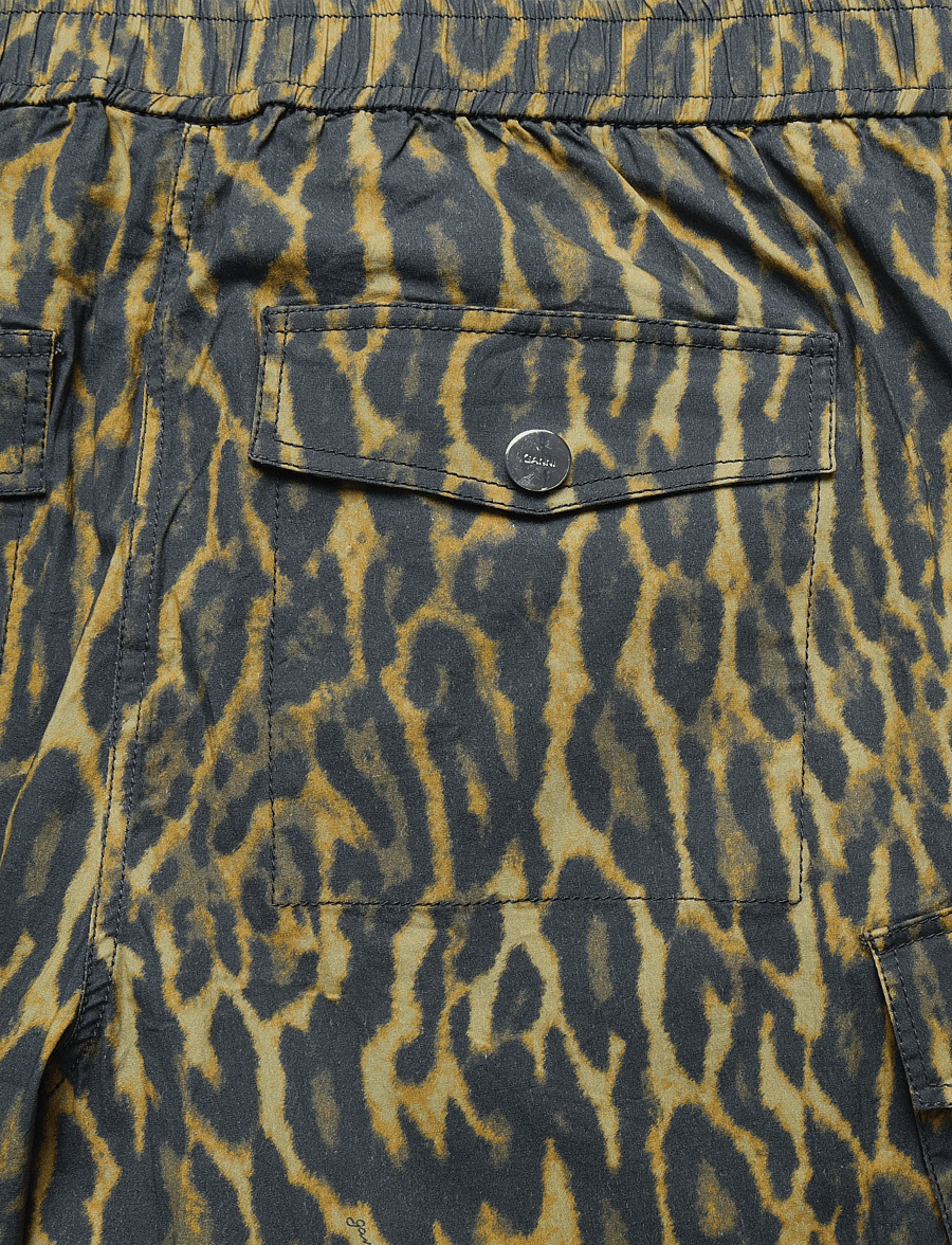 Ganni - Printed Stretch Cotton Cargo Pants - cargo-hosen - multicolored - 4