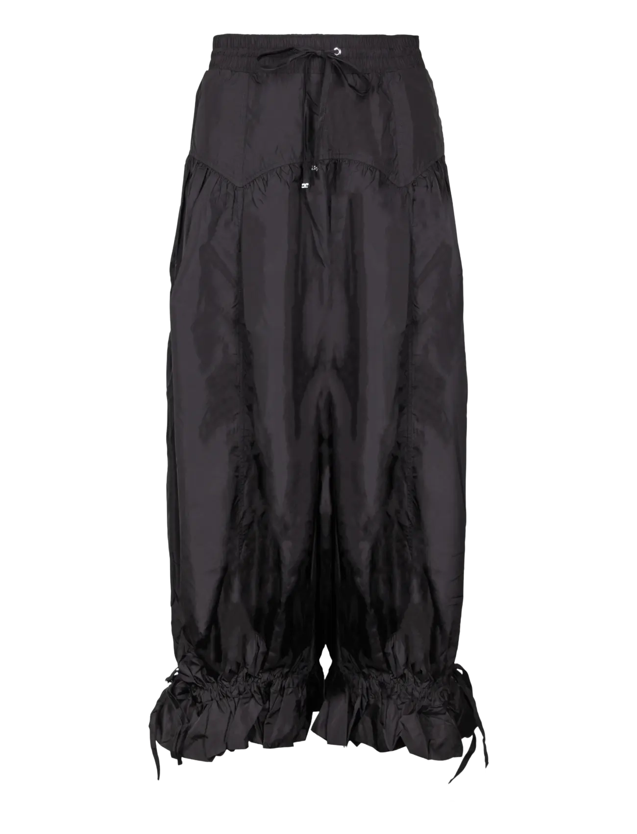 Ganni Pants in Black Nylon - Hosen - BLACK / black