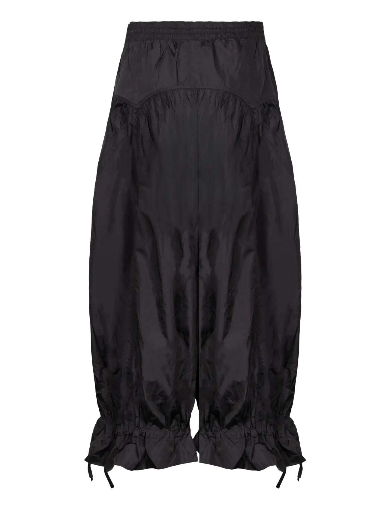 Ganni - Pants in Black Nylon - hosen mit weitem bein - black - 1