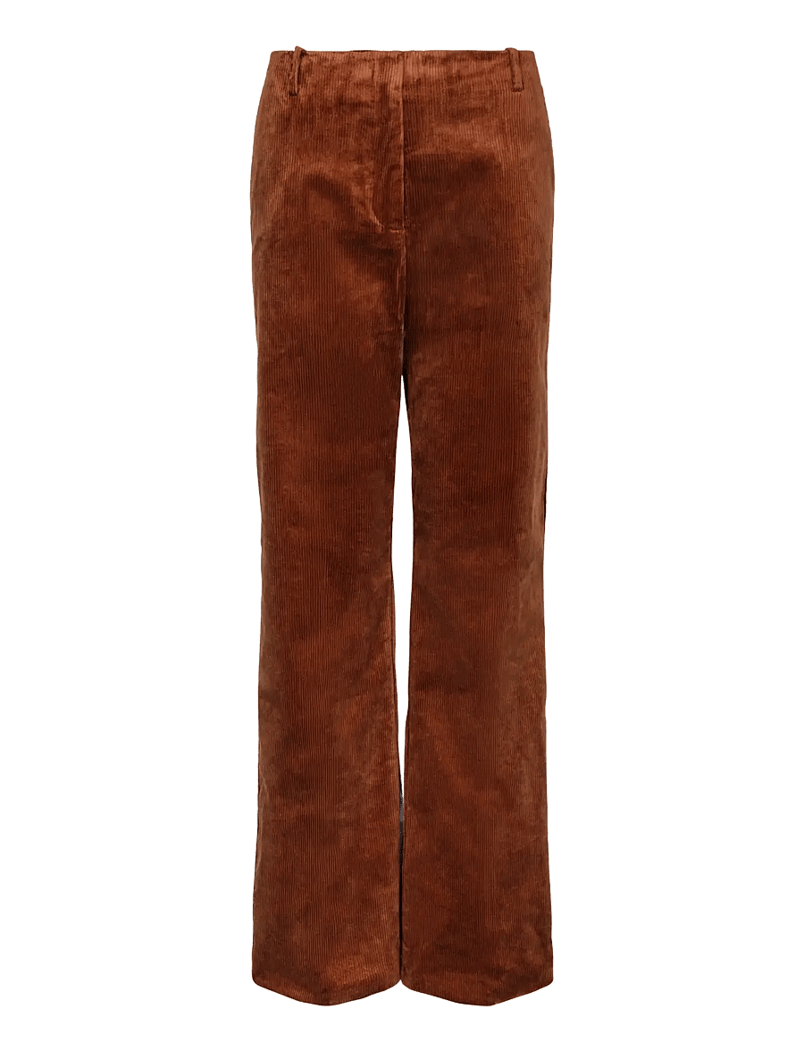 Ganni - Women Trousers - cordhosen - brown - 0