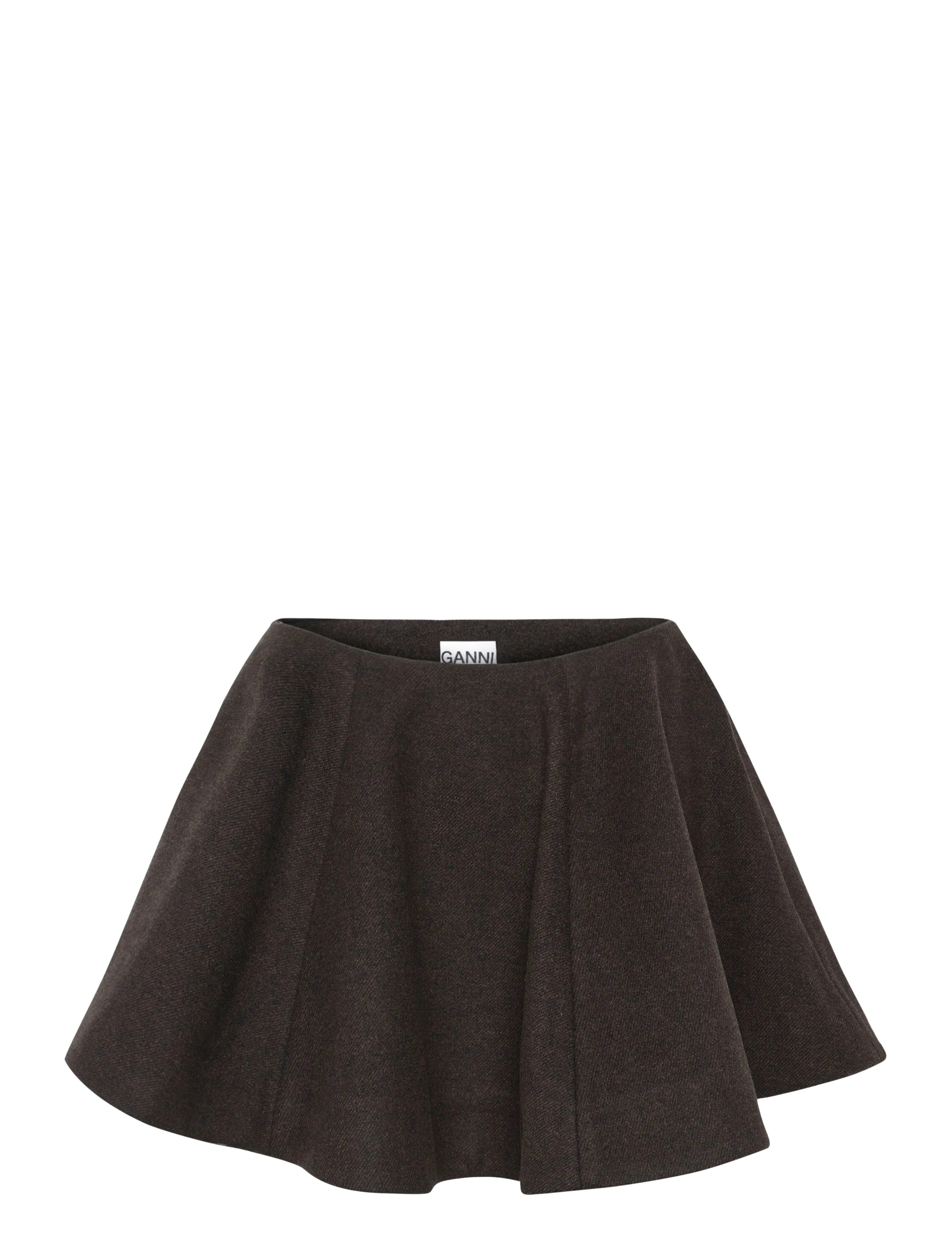 Ganni Peacoat Wool Skirt - Kurze Röcke - BLACK / black