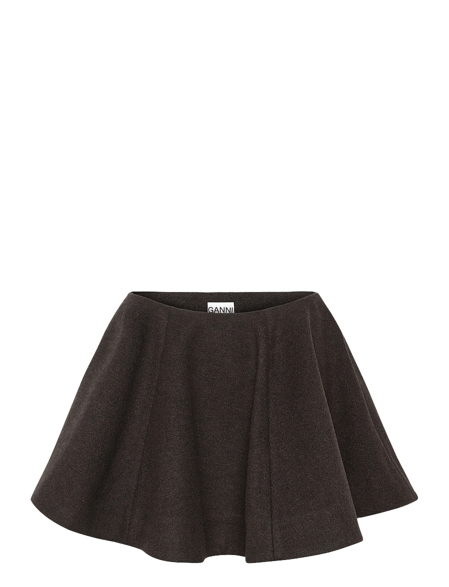 Ganni - Peacoat Wool Skirt - kurze röcke - black - 1