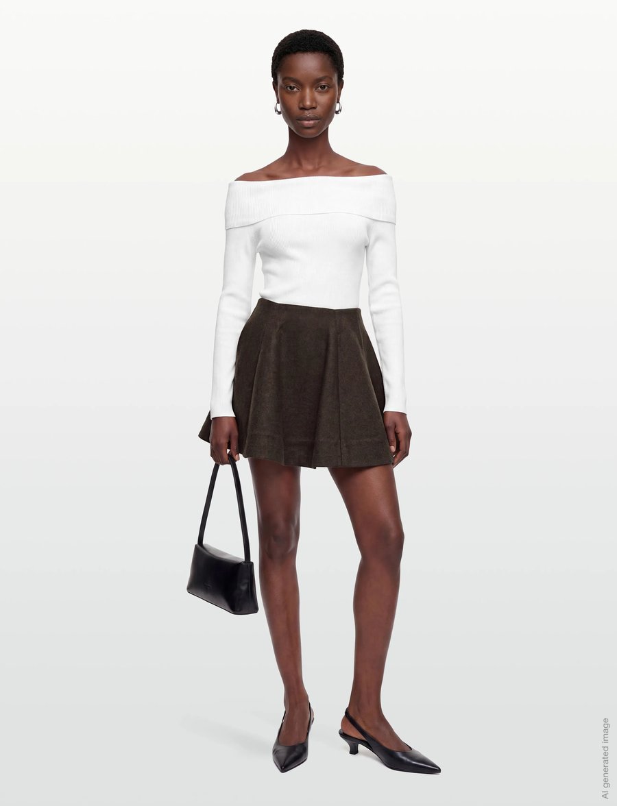 Ganni - Peacoat Wool Skirt - kurze röcke - black - 0