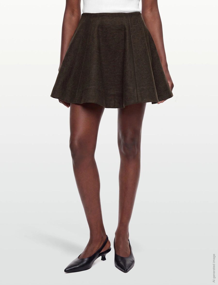 Ganni - Peacoat Wool Skirt - kurze röcke - black - 3