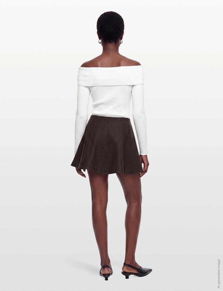 Ganni - Peacoat Wool Skirt - kurze röcke - black - 4