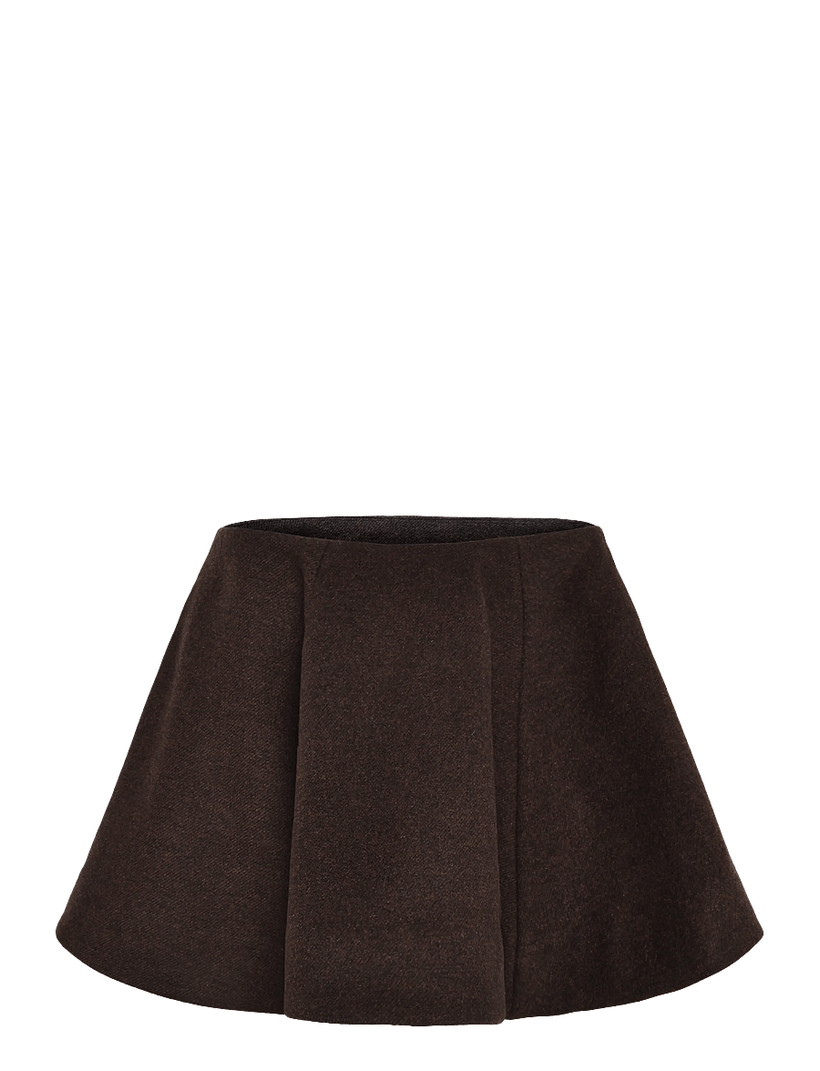 Ganni - Peacoat Wool Skirt - miniseelikud - brown - 0