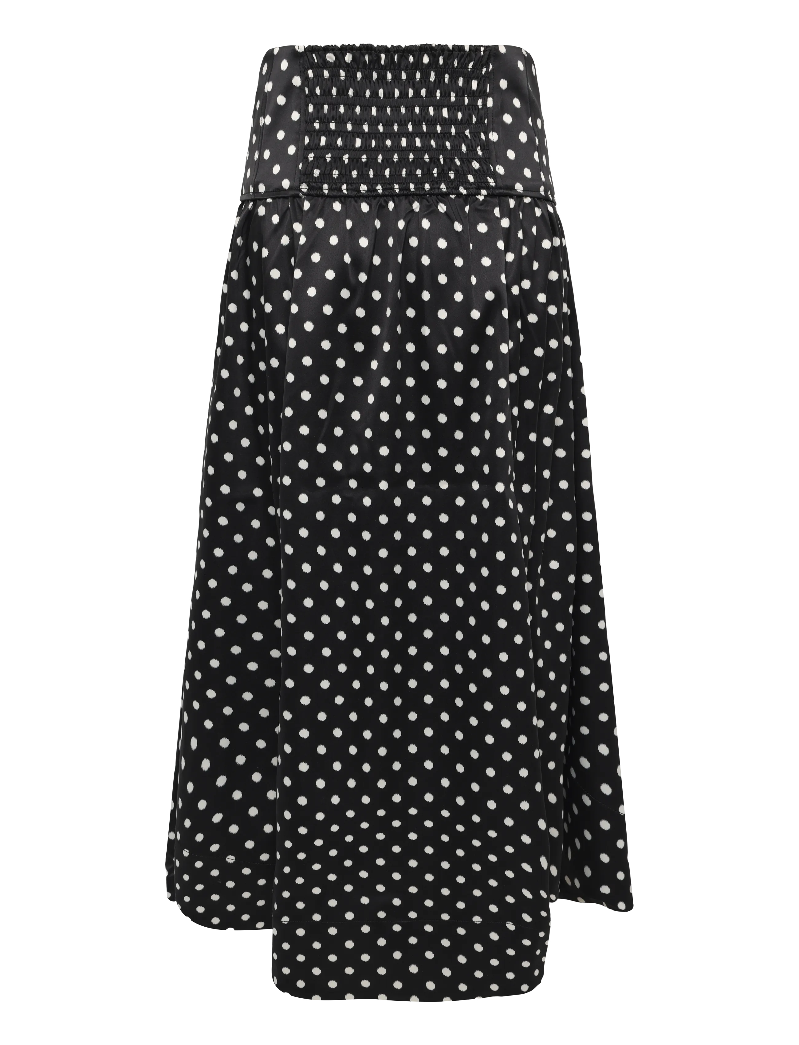 Ganni - Polka Dot Utility Pocket Midi Skirt - midi nederdele - black - 2