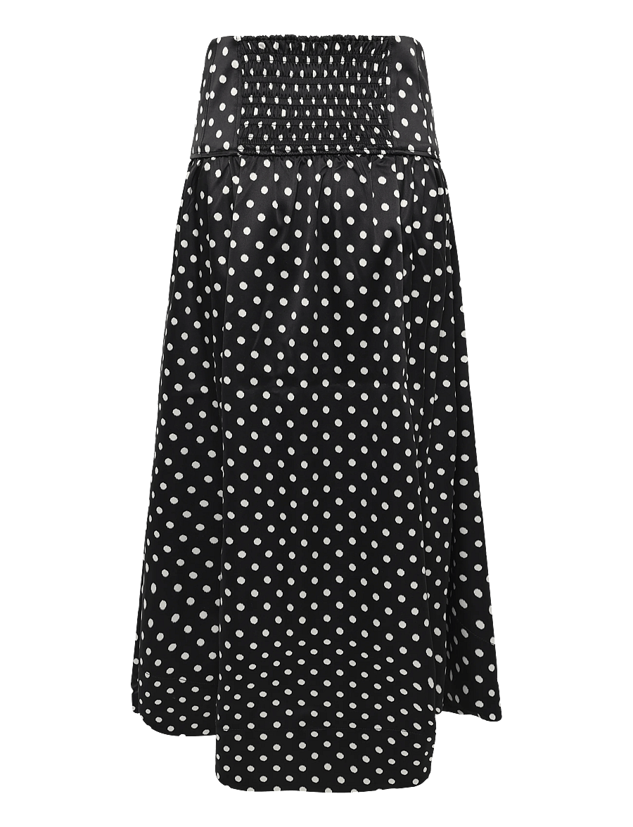 Ganni - Polka Dot Utility Pocket Midi Skirt - midi-röcke - black - 2