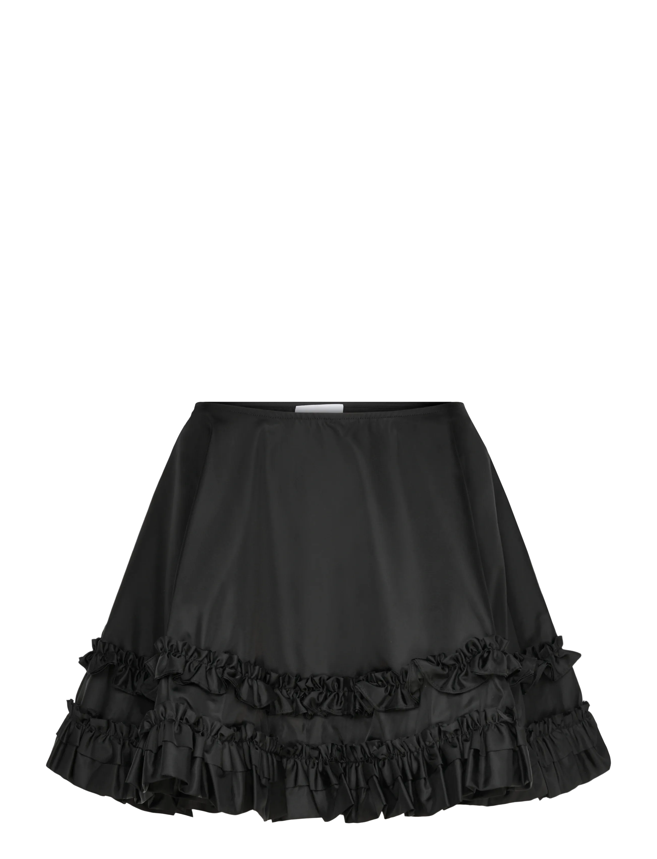 GANNI Duchesse Nylon Mini Frill Rock Schwarz - 40 - Damen