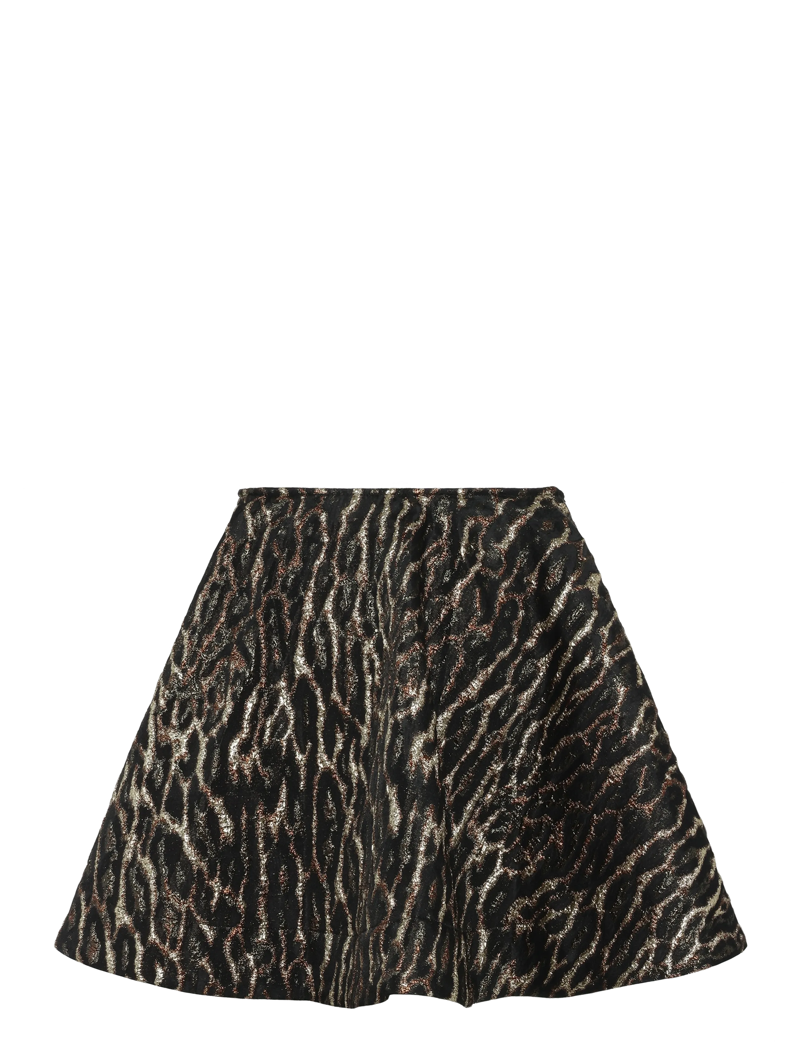 Ganni - Metallic Cloque Circle Skirt - kurze röcke - multicolored - 1