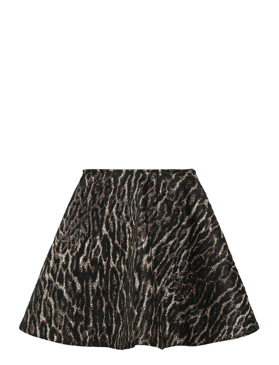 Ganni - Metallic Cloque Circle Skirt - kurze röcke - multicolored - 1