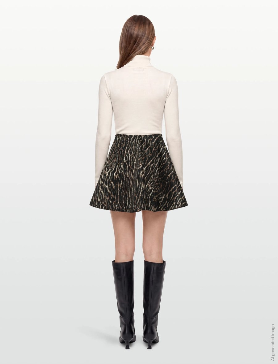 Ganni - Metallic Cloque Circle Skirt - kurze röcke - multicolored - 4