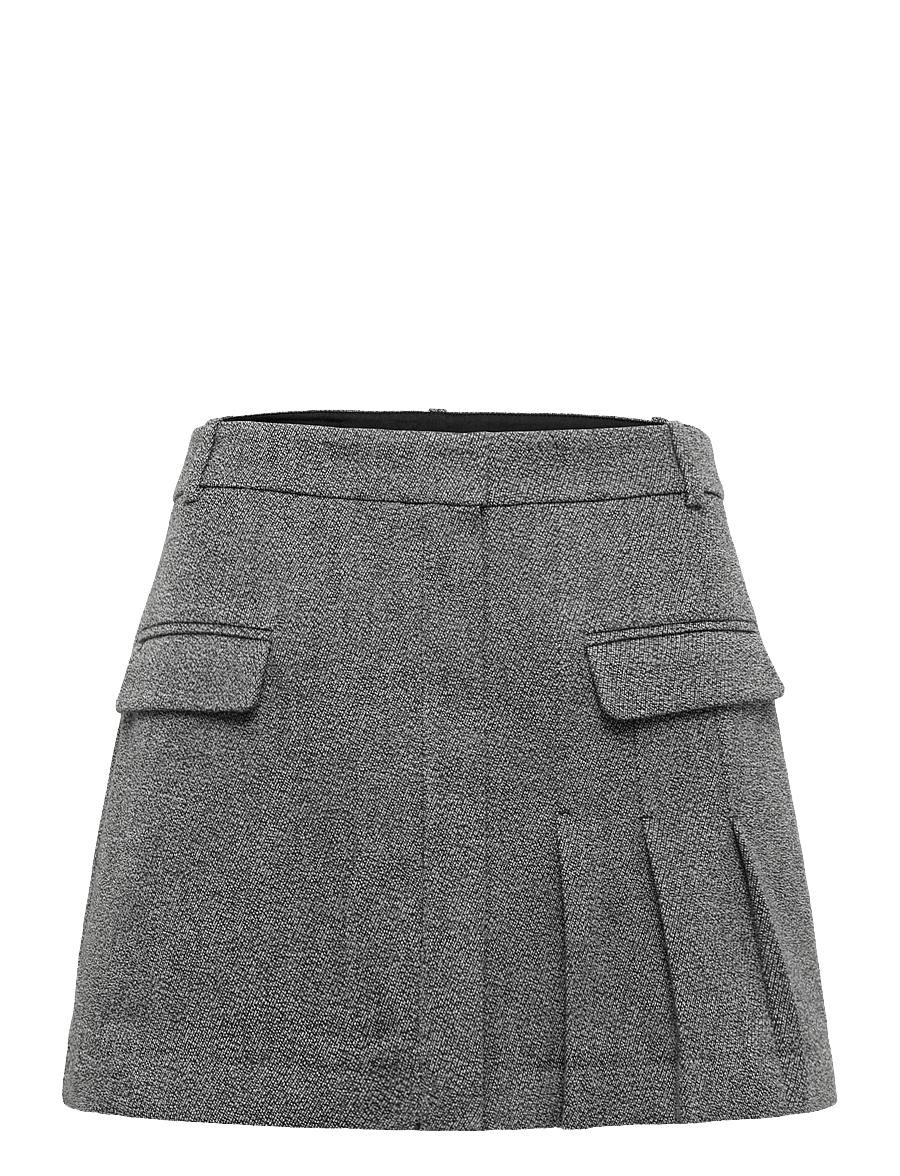 Ganni - Grey Suiting Mini Skirt - kurze röcke - grey - 0