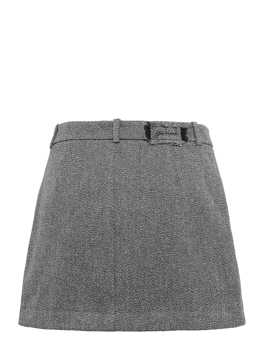 Ganni - Grey Suiting Mini Skirt - kurze röcke - grey - 1