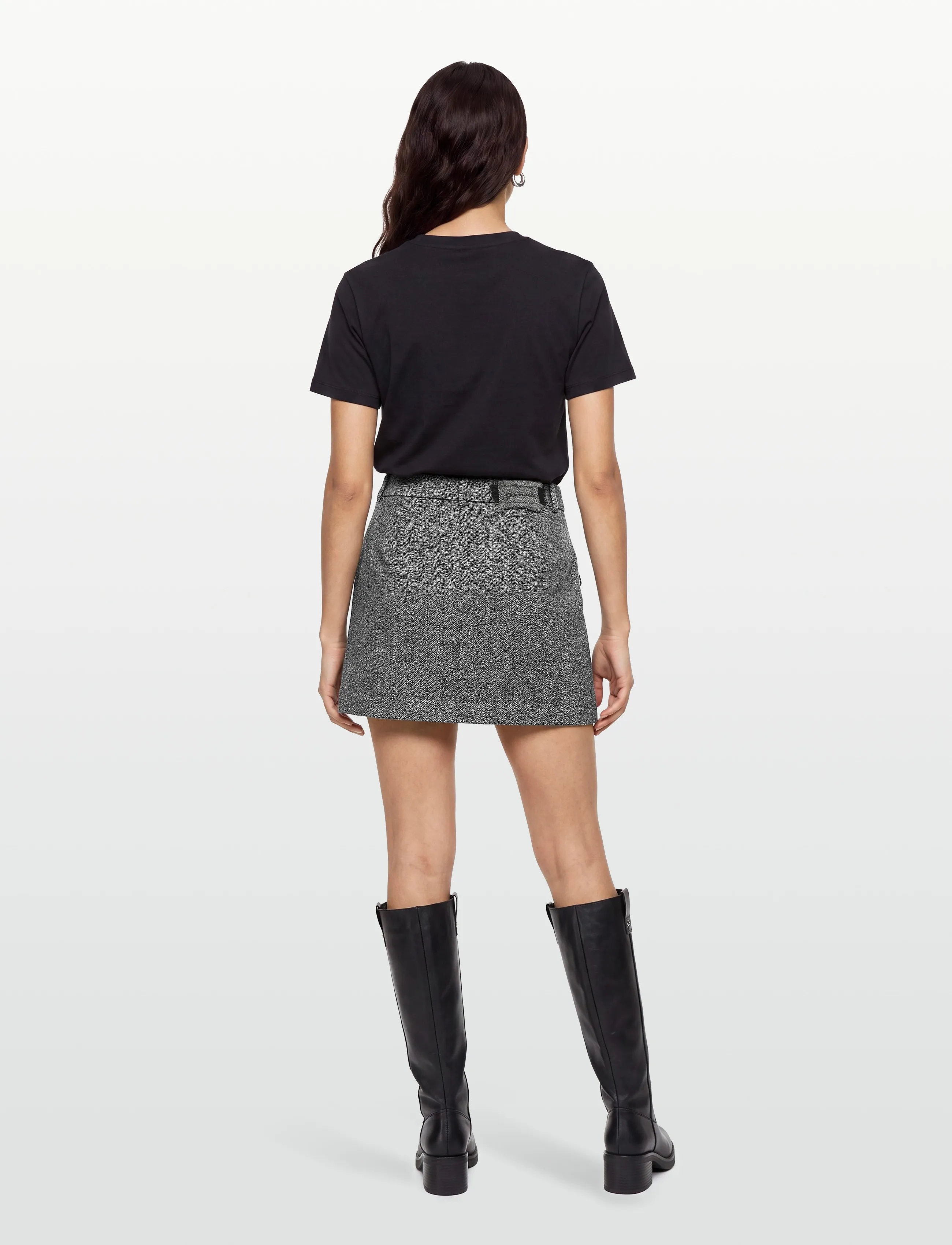 Ganni - Grey Suiting Mini Skirt - kurze röcke - grey - 3