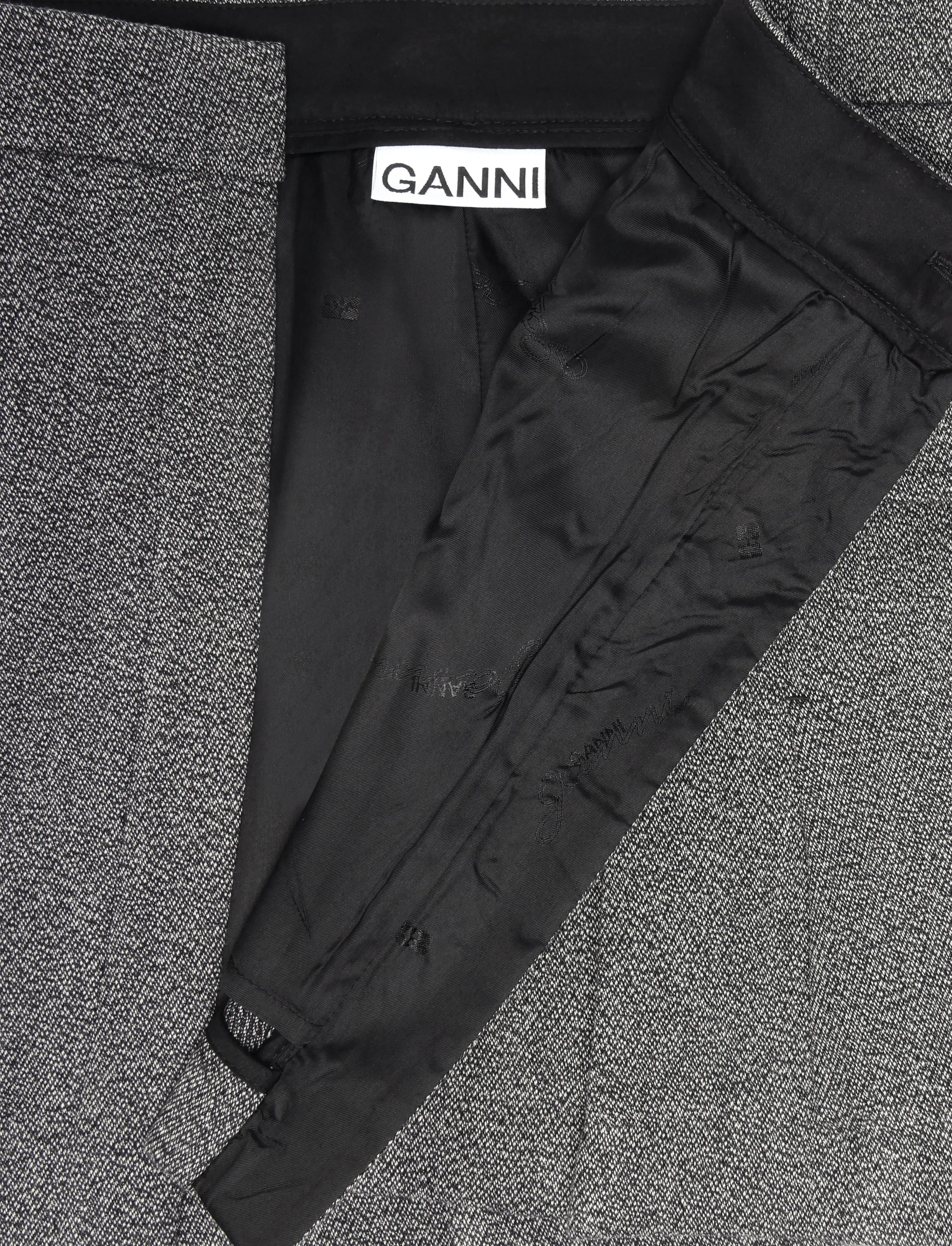 Ganni - Grey Suiting Mini Skirt - kurze röcke - grey - 2