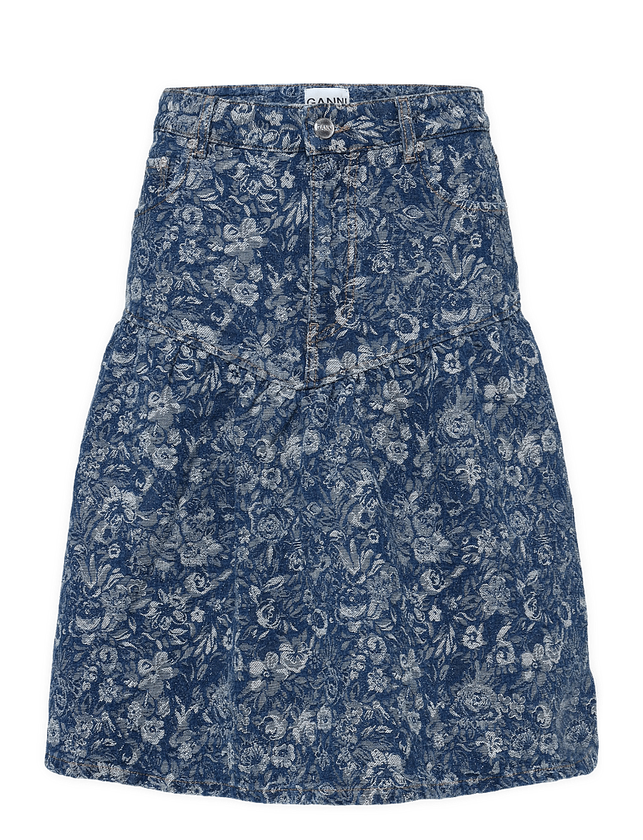 Ganni - Tint Rigid Denim Skirt - jeansröcke - blue - 0