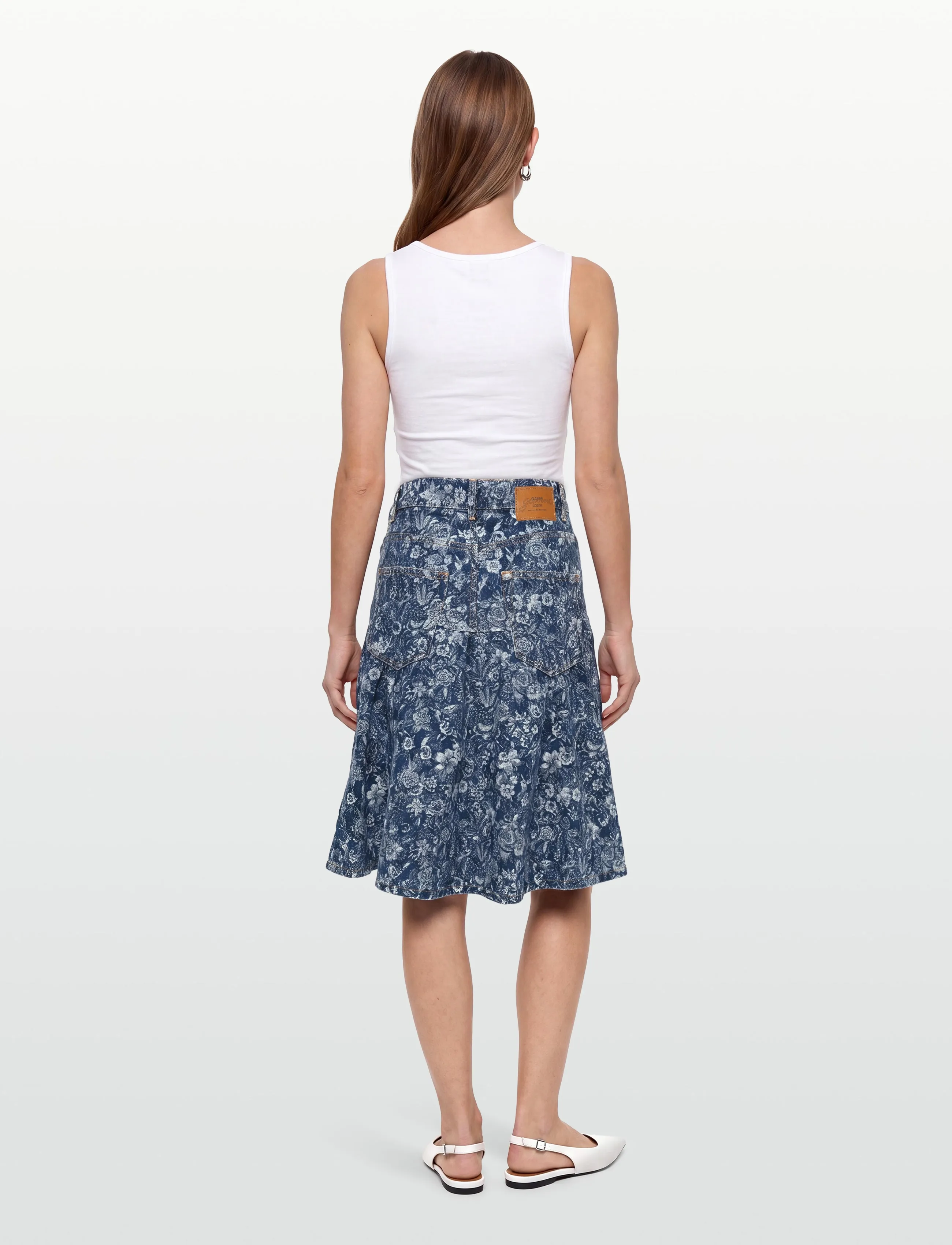 Ganni - Tint Rigid Denim Skirt - teksaseelikud - blue - 4