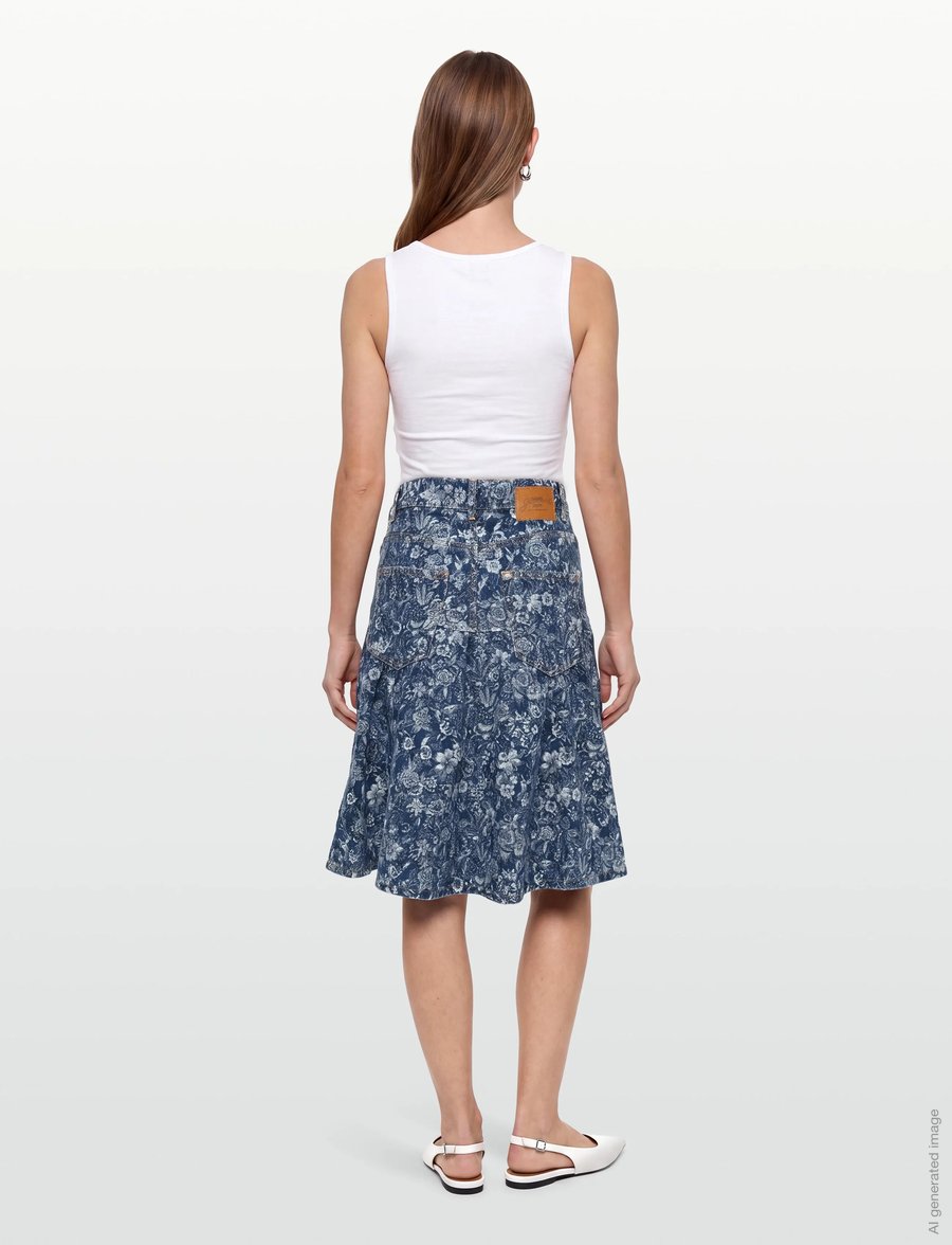 Ganni - Tint Rigid Denim Skirt - teksaseelikud - blue - 4