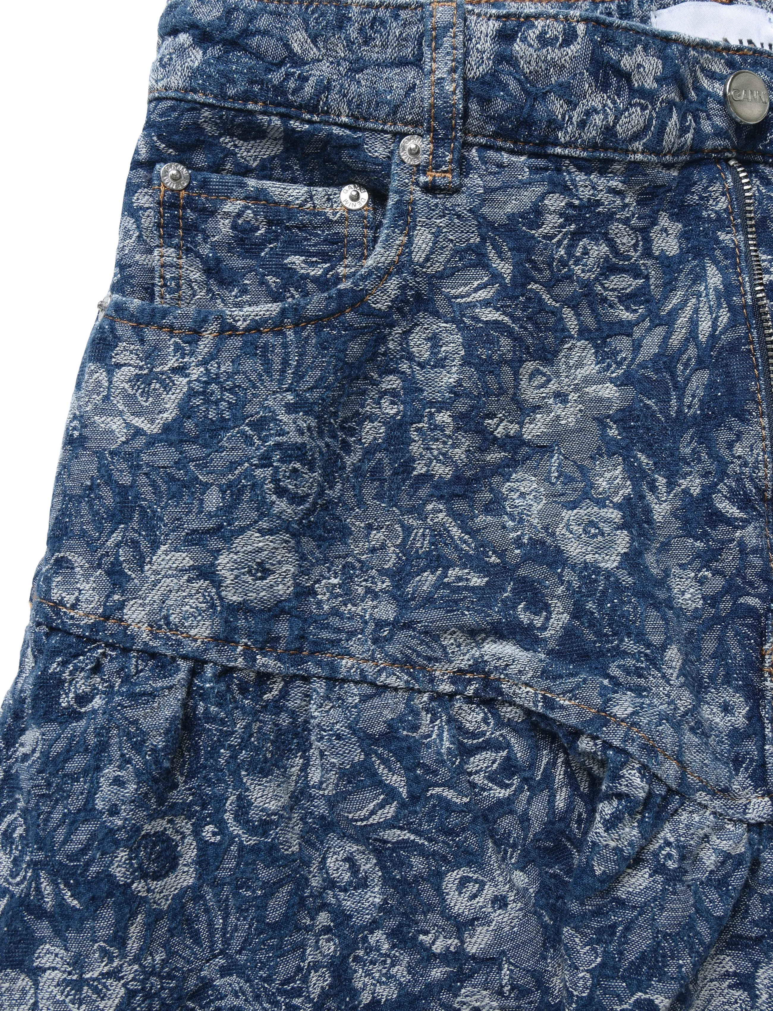 Ganni - Tint Rigid Denim Skirt - jeansröcke - blue - 2