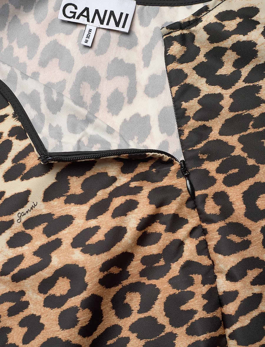 Ganni - Ruffled Leopard Print Mini Skirt - kurze röcke - brown - 2