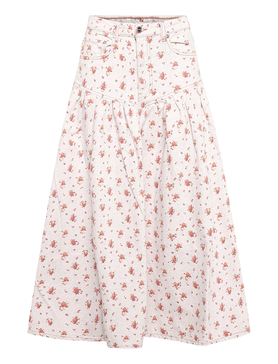 Ganni - Skirt In Printed Denim - jeansröcke - multicolored - 1