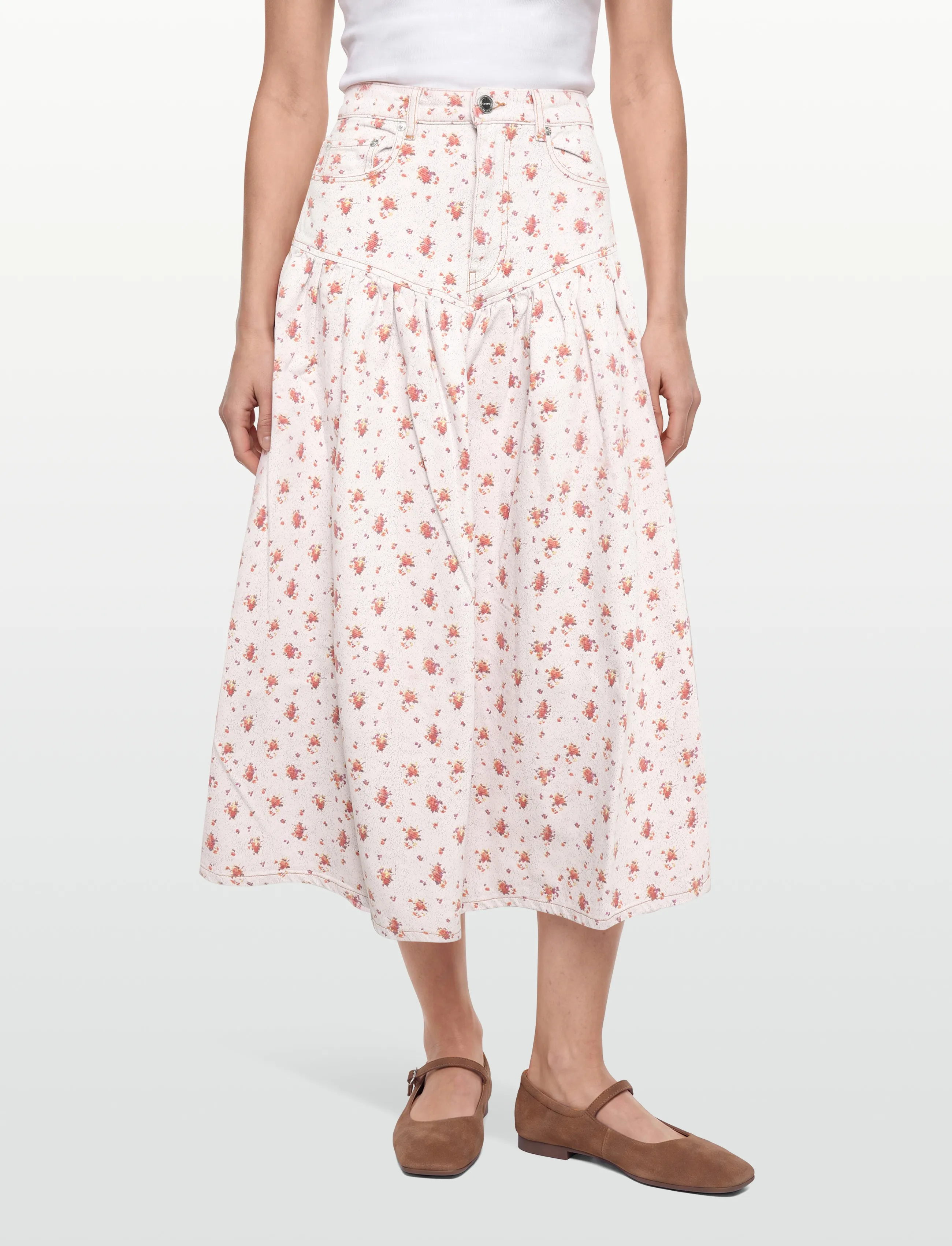 Ganni - Skirt In Printed Denim - jeansröcke - multicolored - 3