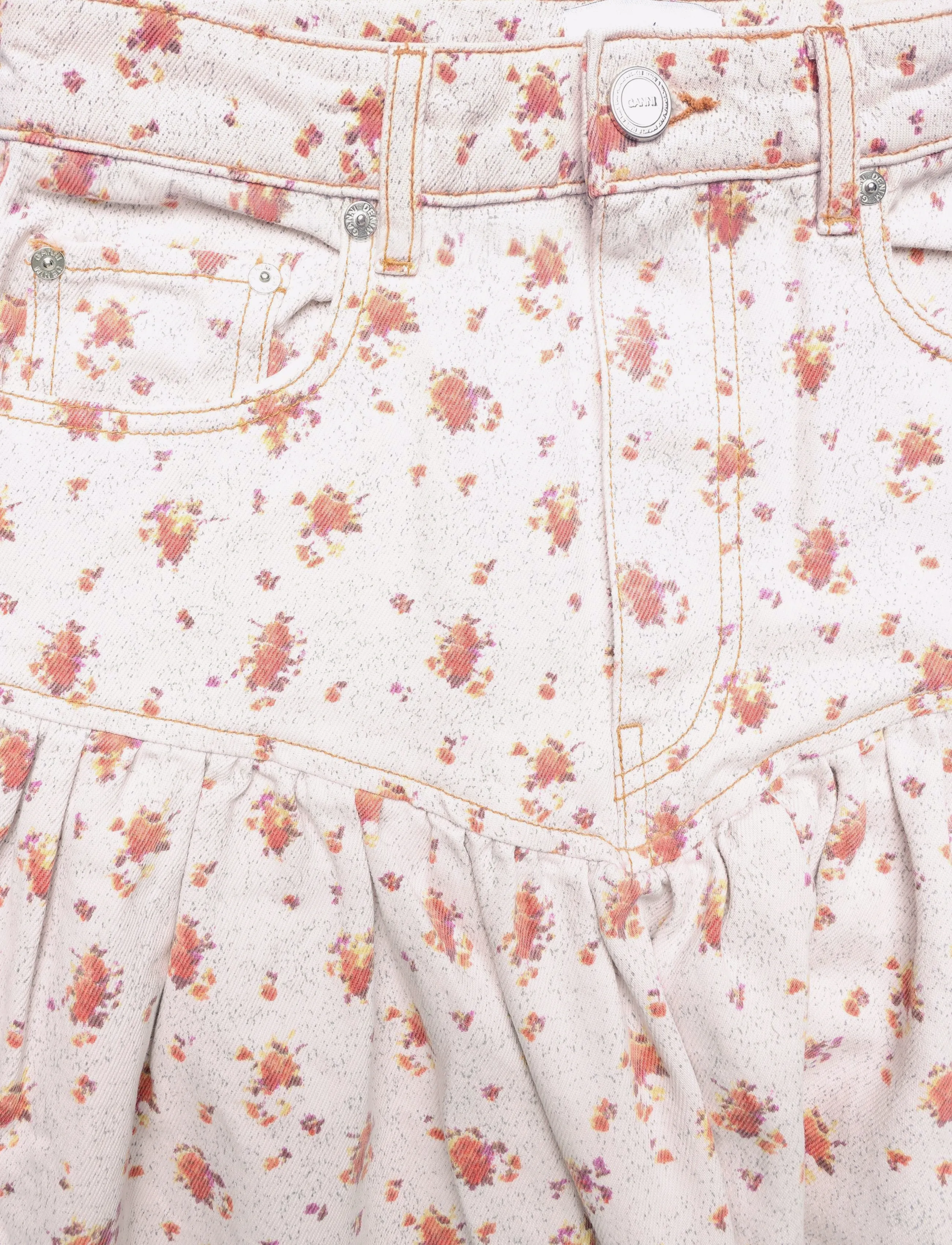 Ganni - Skirt In Printed Denim - jeansröcke - multicolored - 2