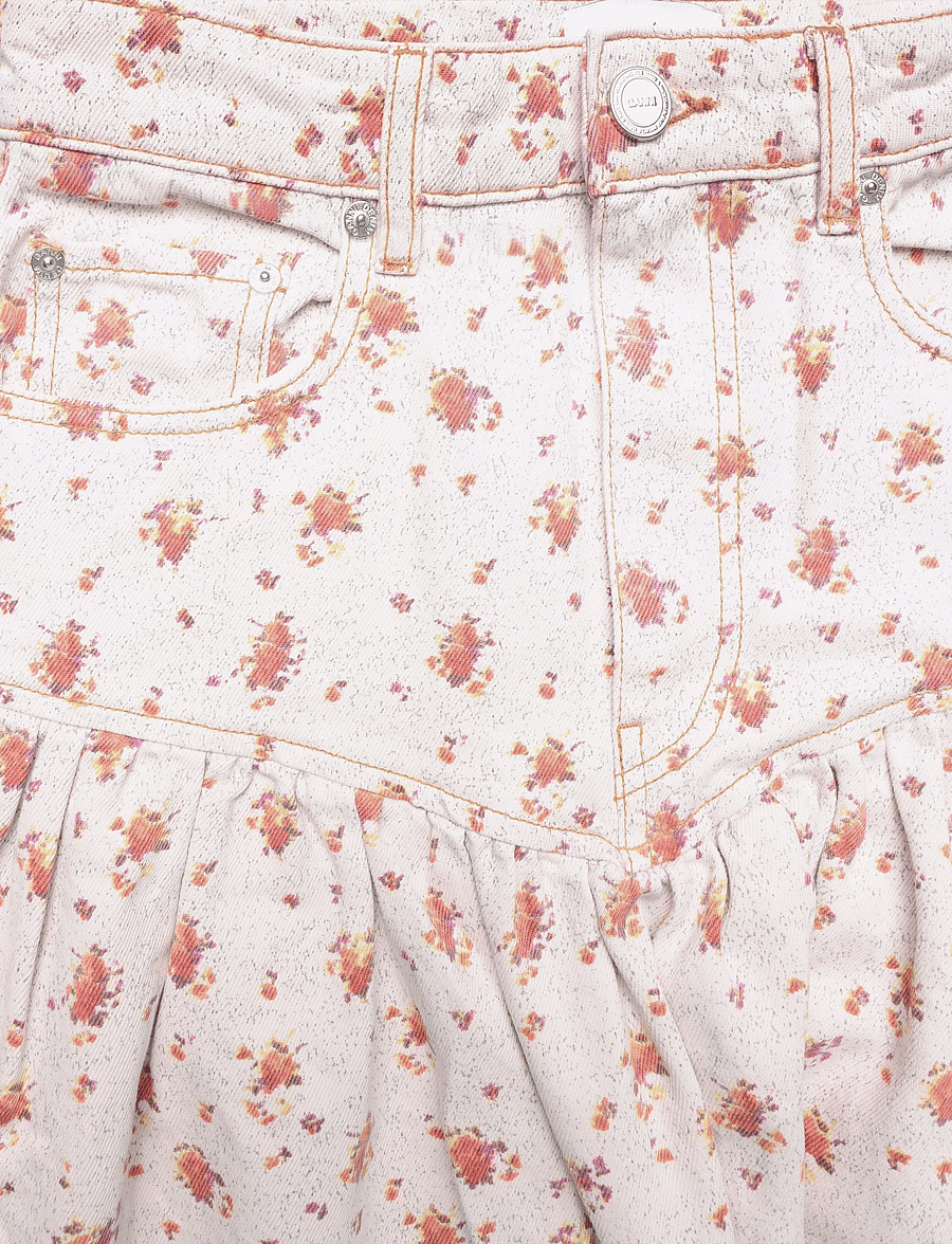 Ganni - Skirt In Printed Denim - jeansröcke - multicolored - 5