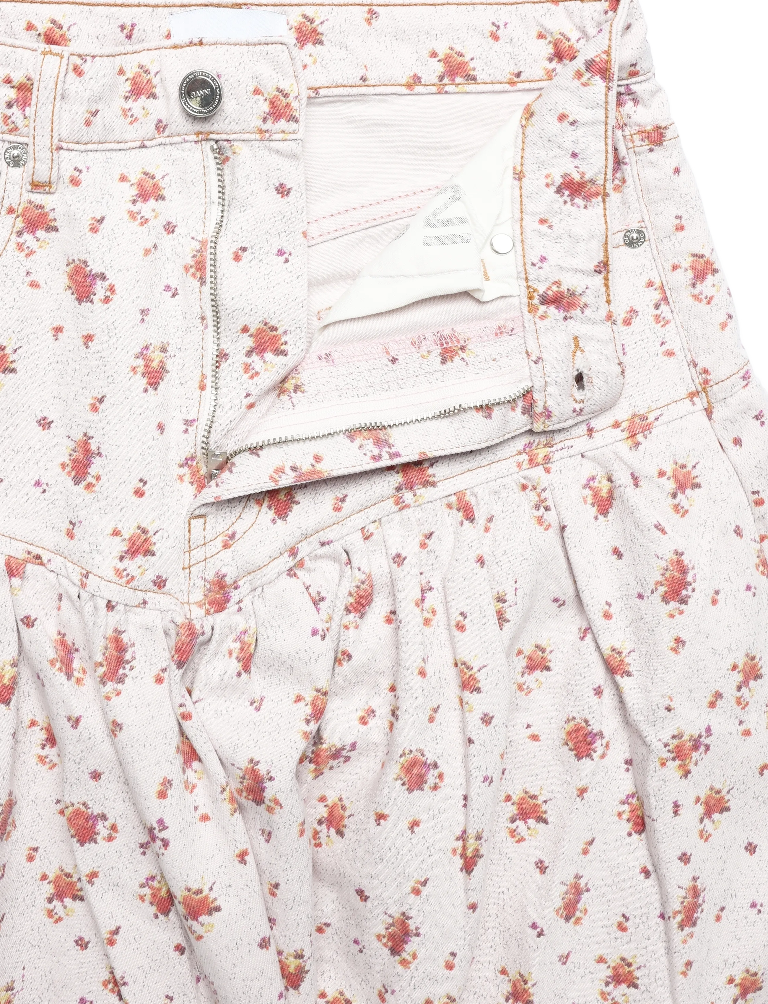 Ganni - Skirt In Printed Denim - jeansröcke - multicolored - 3
