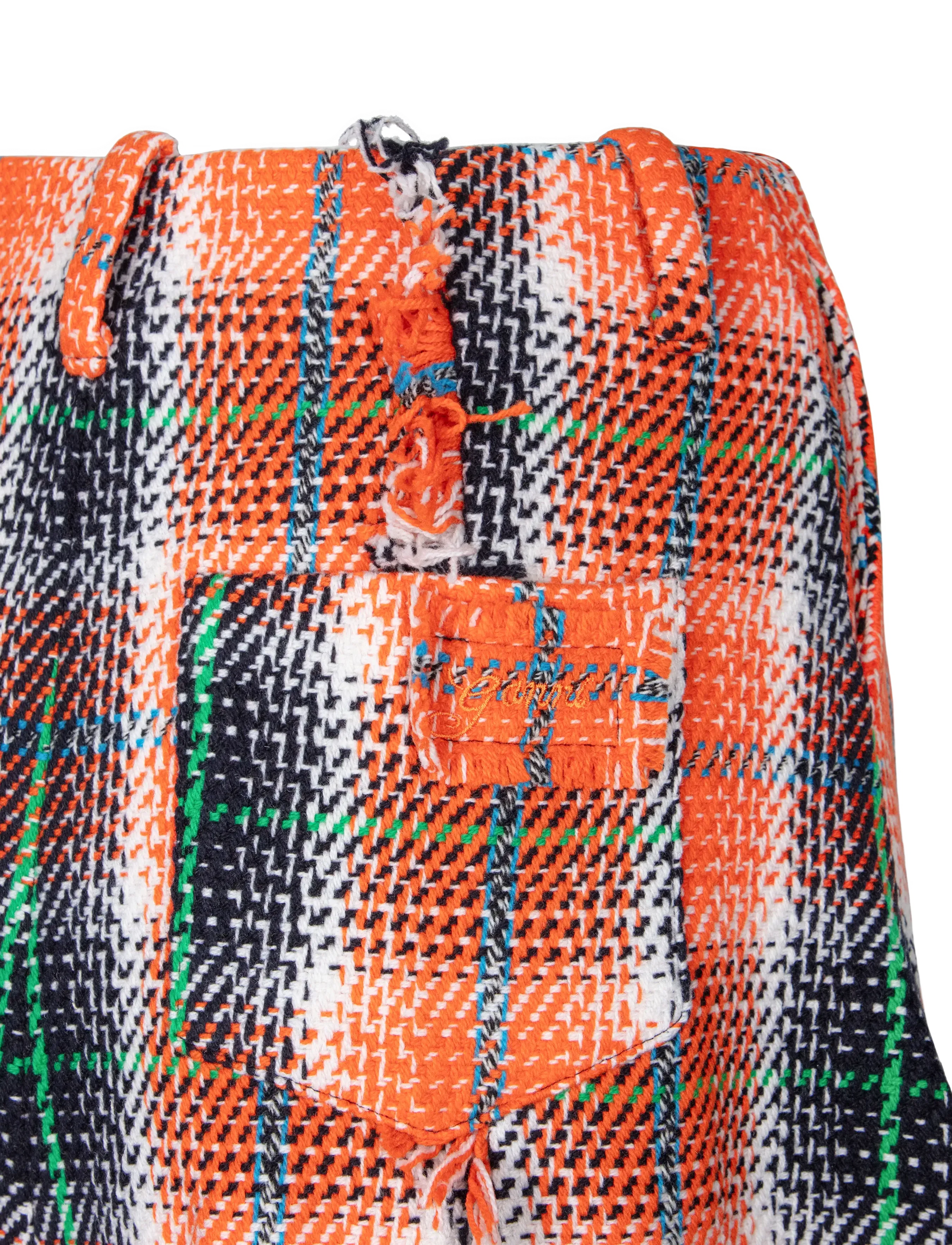 Ganni - Graphic Wool Check Drapy Skirt - kurze röcke - multicolored - 2