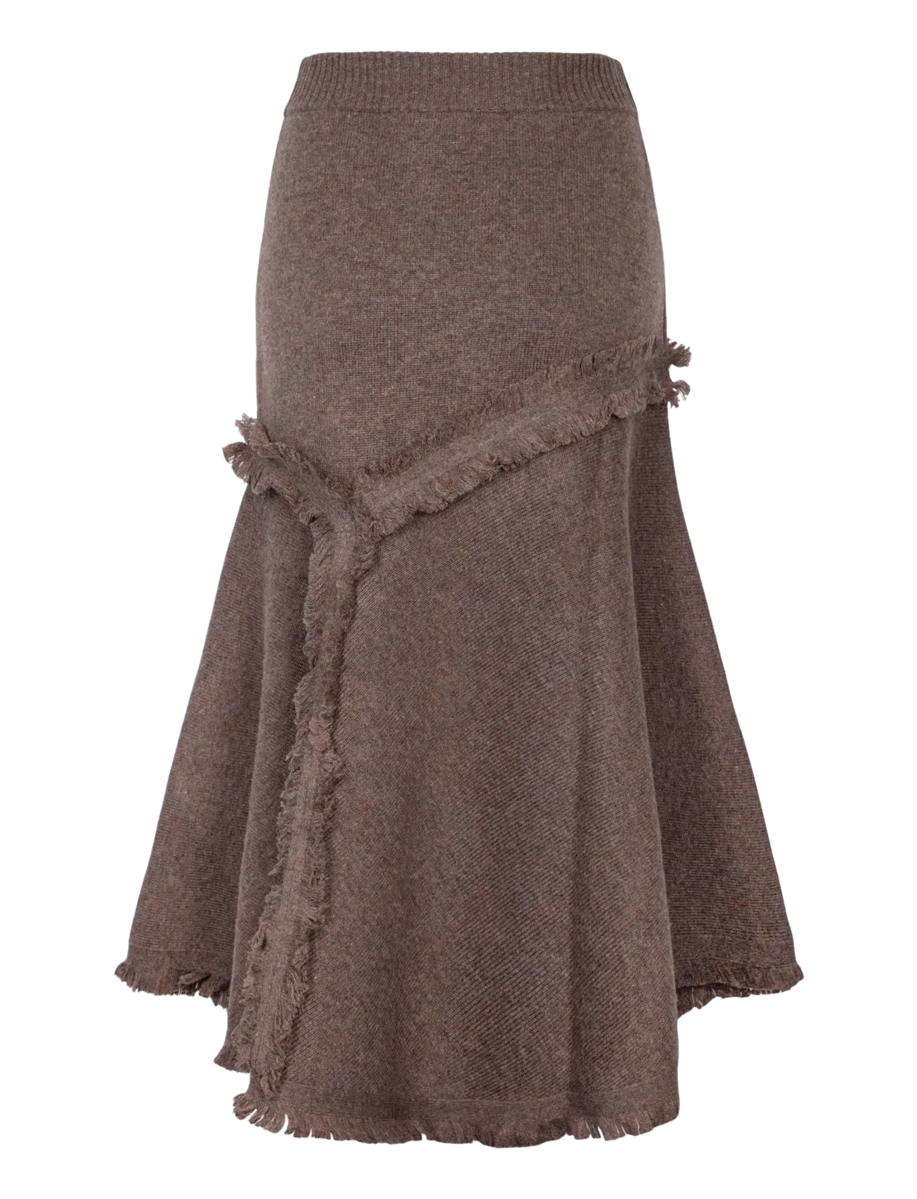Ganni - Double Knit Long Skirt - strickröcke - beige - 1