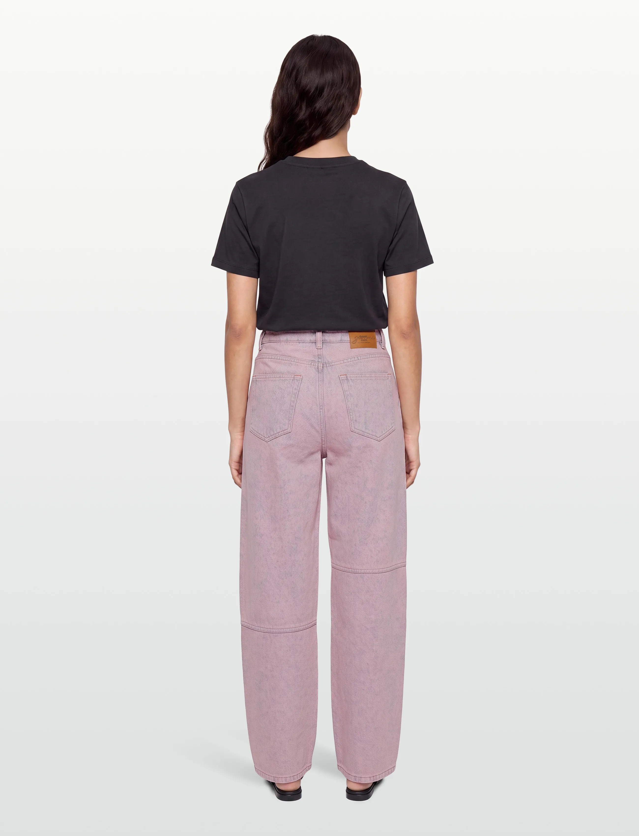 Ganni - Overdyed Heavy Denim Stary - vida jeans - pink - 4