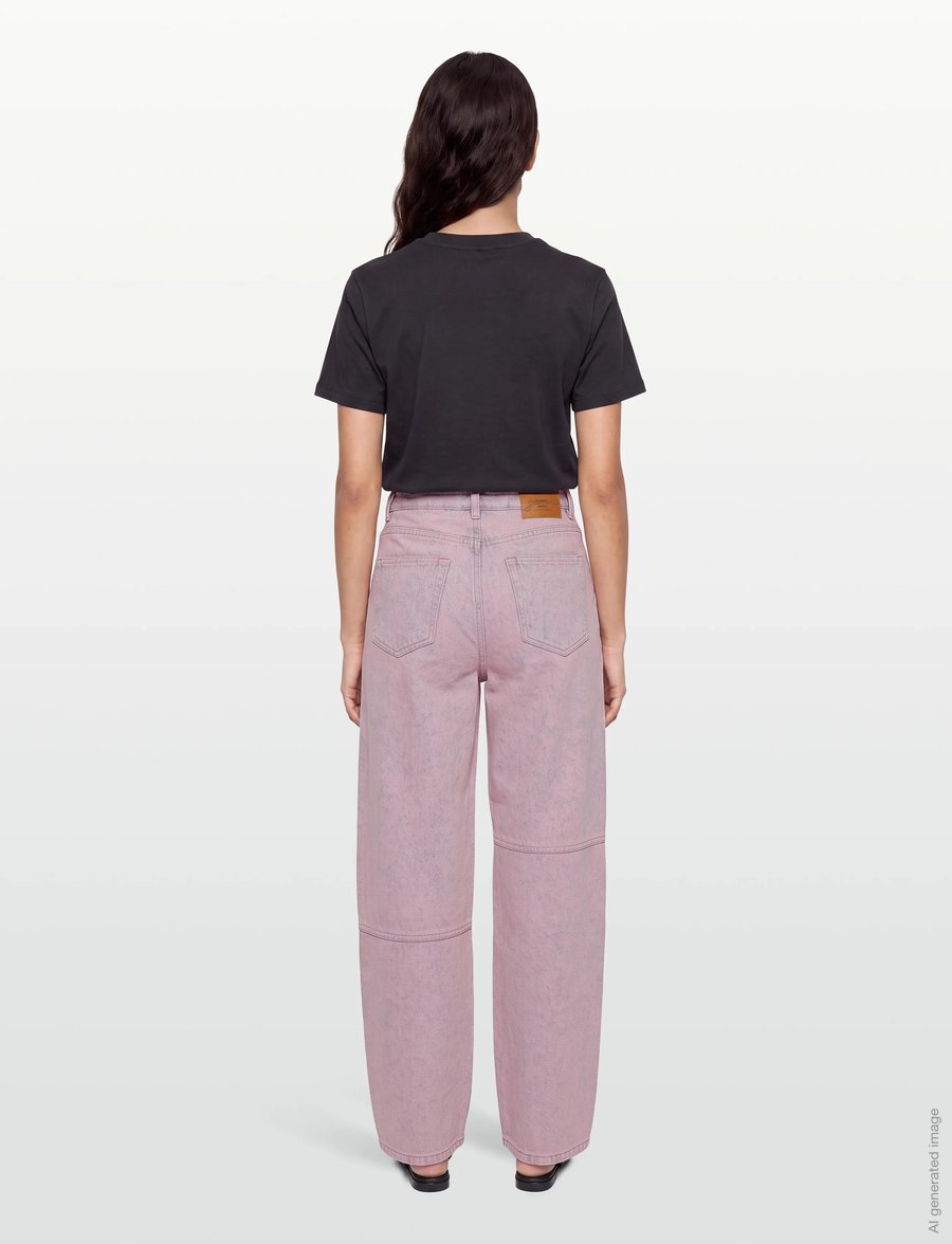 Ganni - Overdyed Heavy Denim Stary - vida jeans - pink - 4