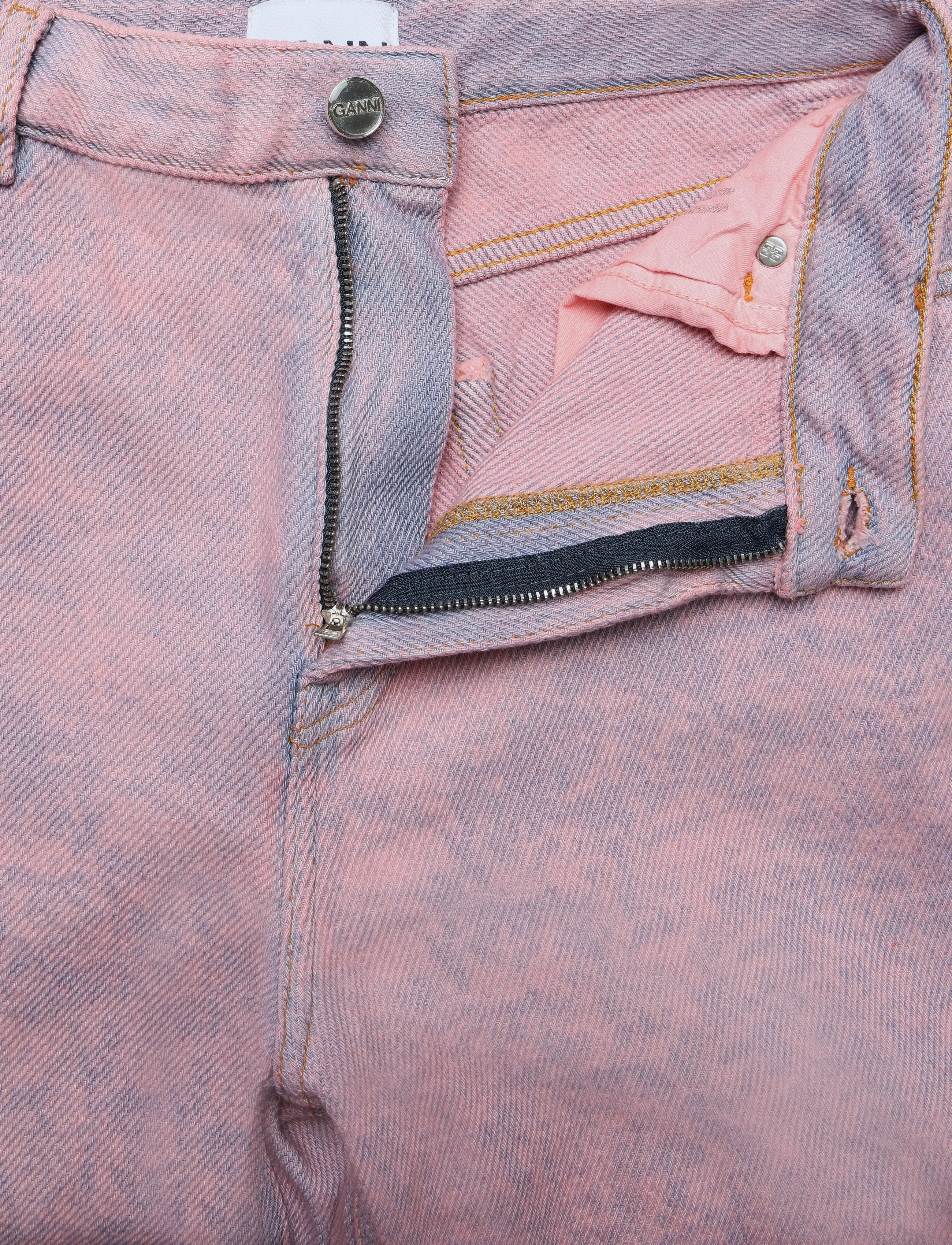 Ganni - Overdyed Heavy Denim Stary - pink - 3