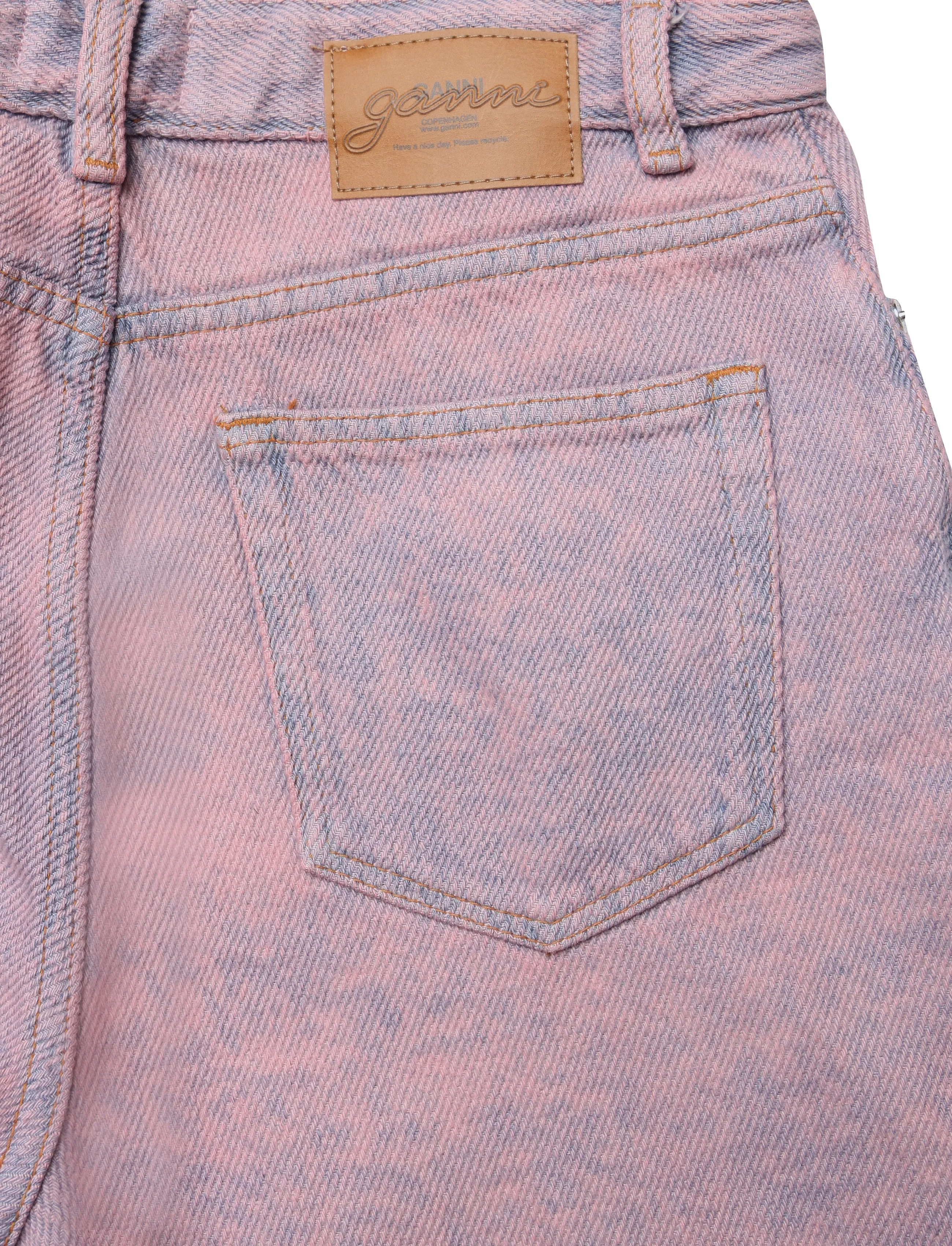 Ganni - Overdyed Heavy Denim Stary - pink - 4