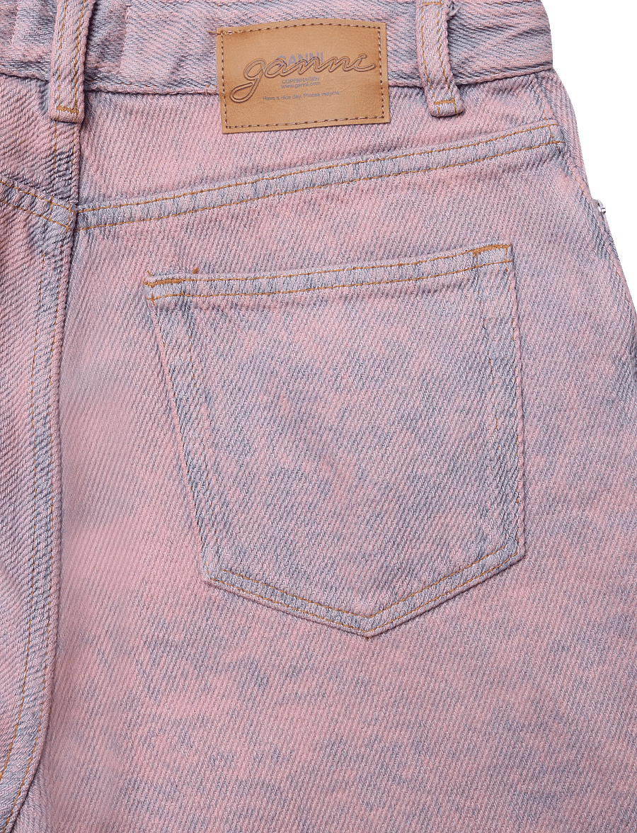 Ganni - Overdyed Heavy Denim Stary - pink - 4