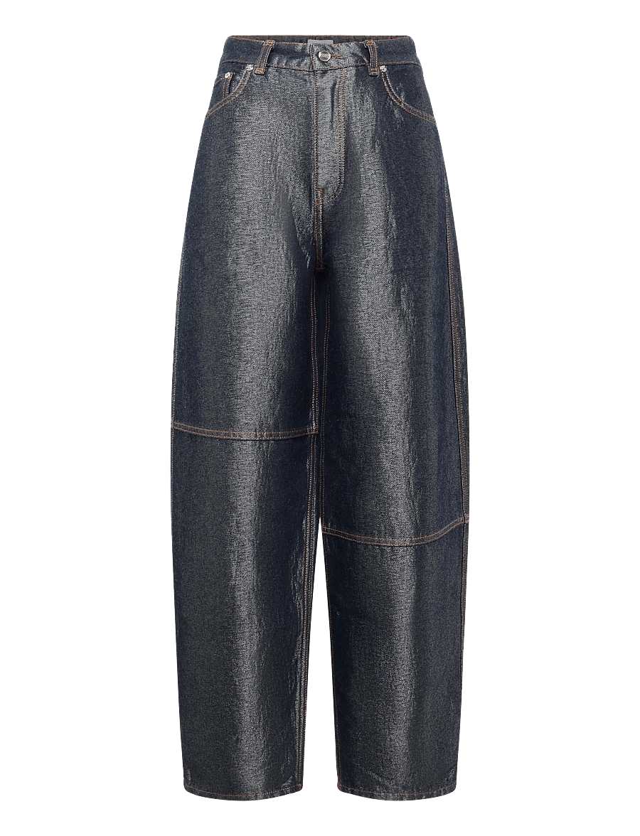 Ganni - Jeans Shiny - hosen mit weitem bein - blue - 0