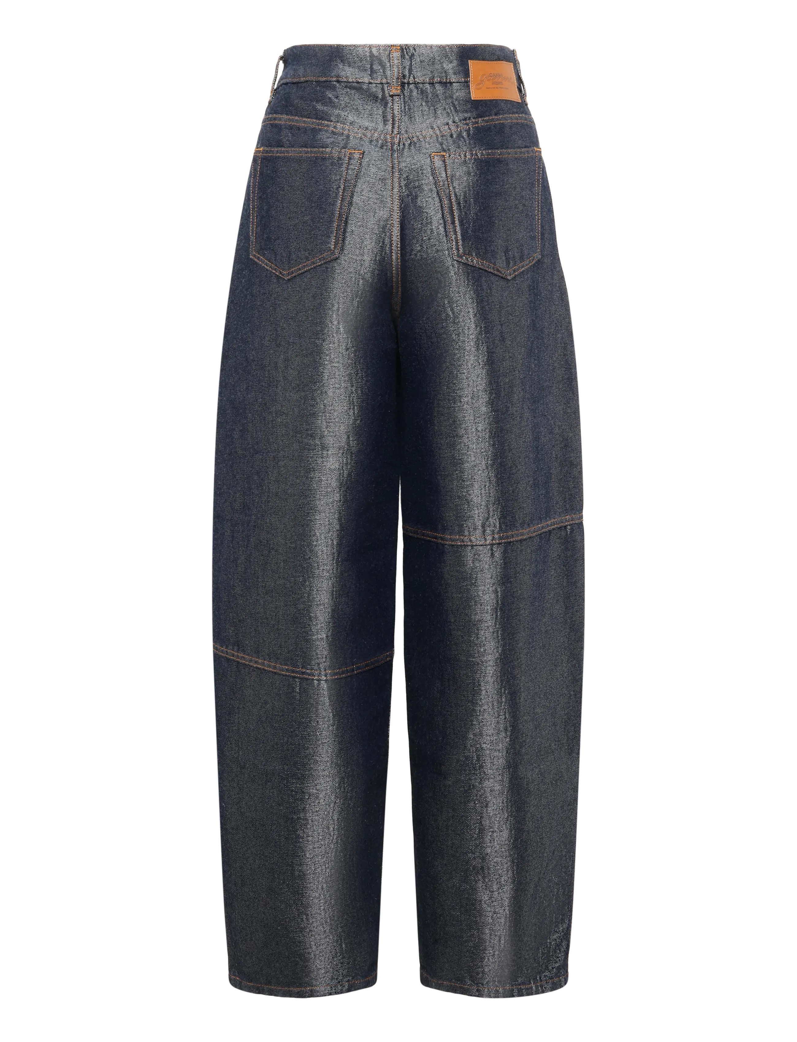 Ganni - Jeans Shiny - hosen mit weitem bein - blue - 1