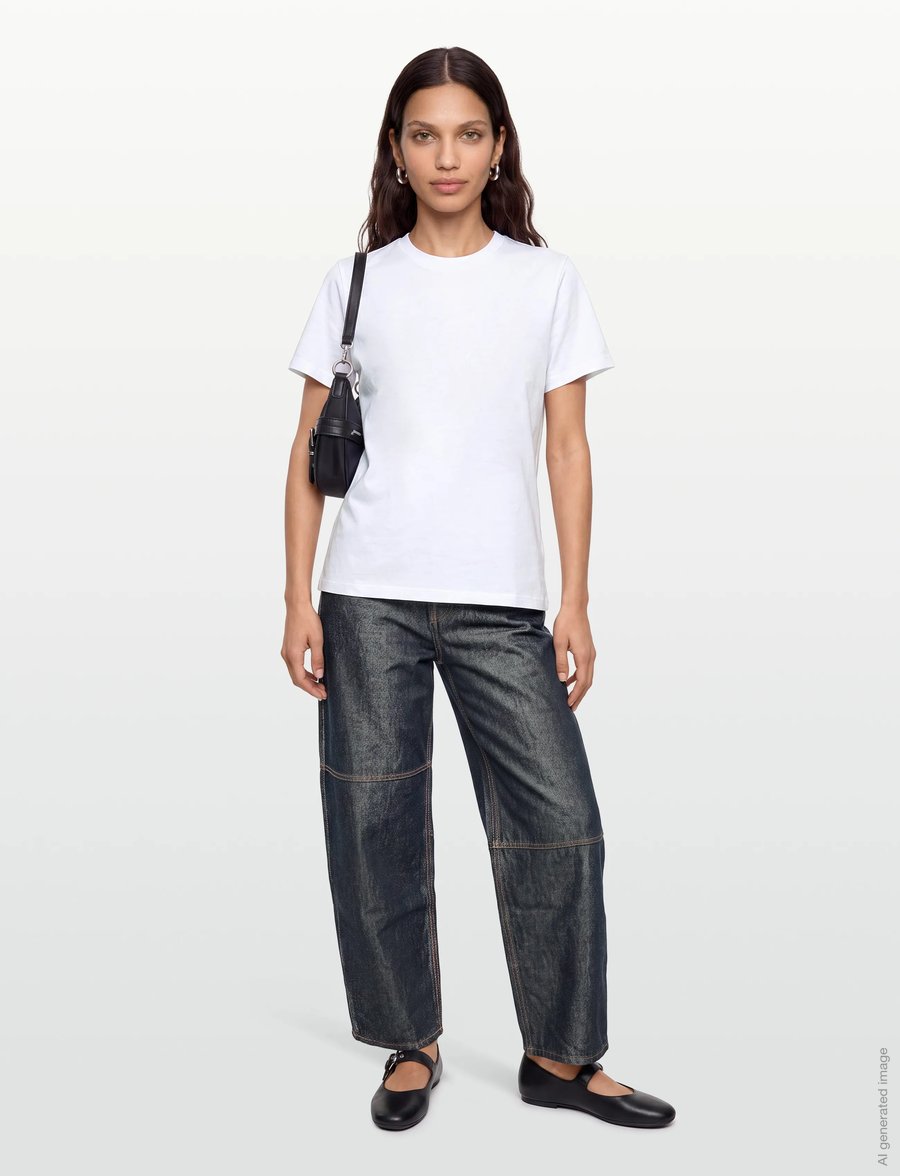 Ganni - Jeans Shiny - vida jeans - blue - 0