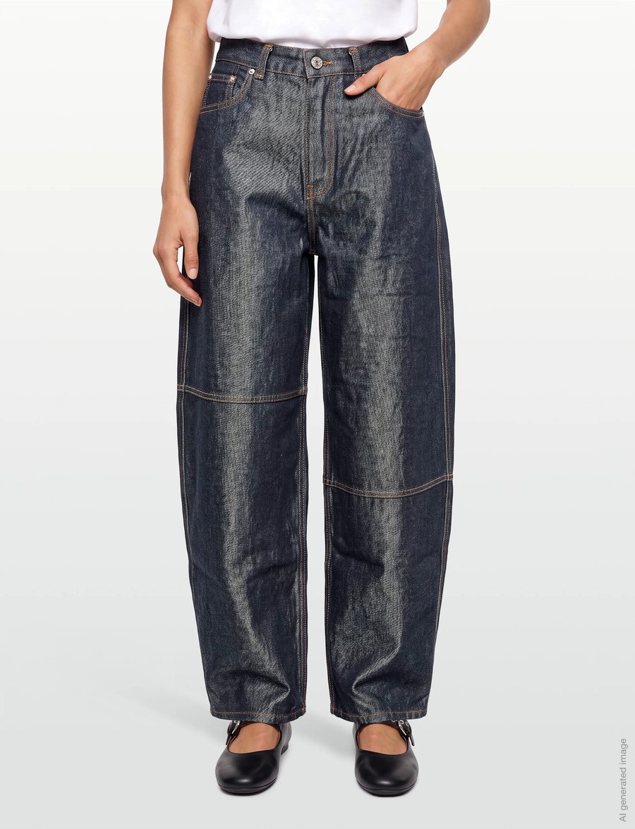 Ganni - Jeans Shiny - vida jeans - blue - 3
