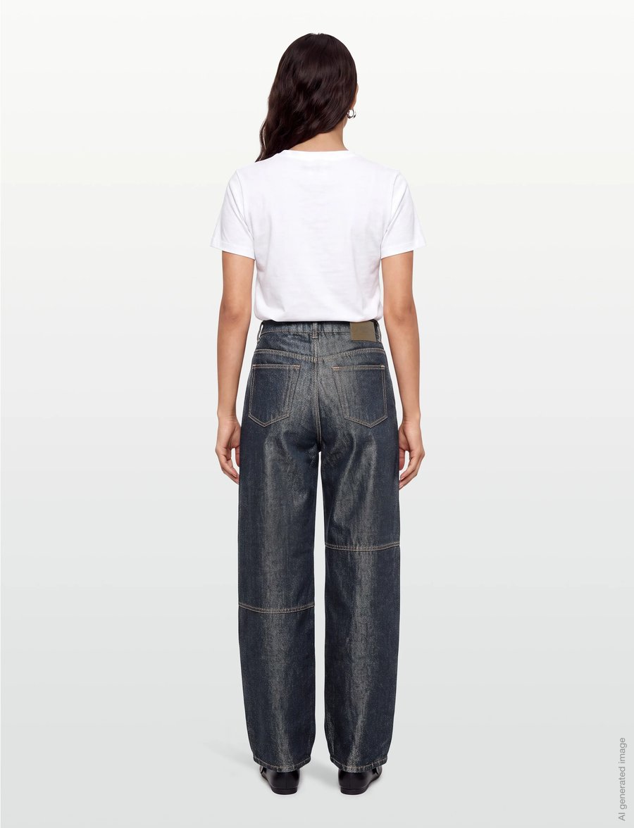 Ganni - Jeans Shiny - vida jeans - blue - 4