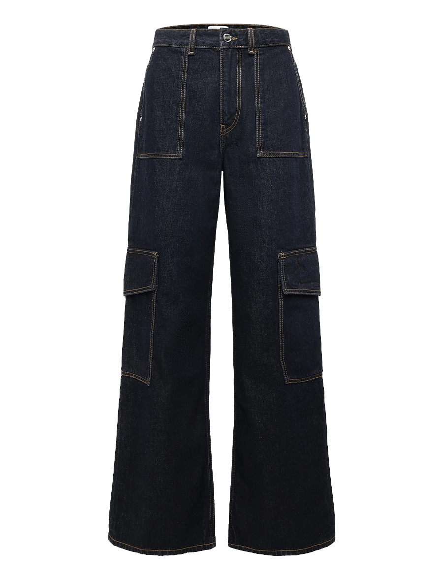 Ganni - Angi Jeans - cargo-hosen - dark denim rinse - 0