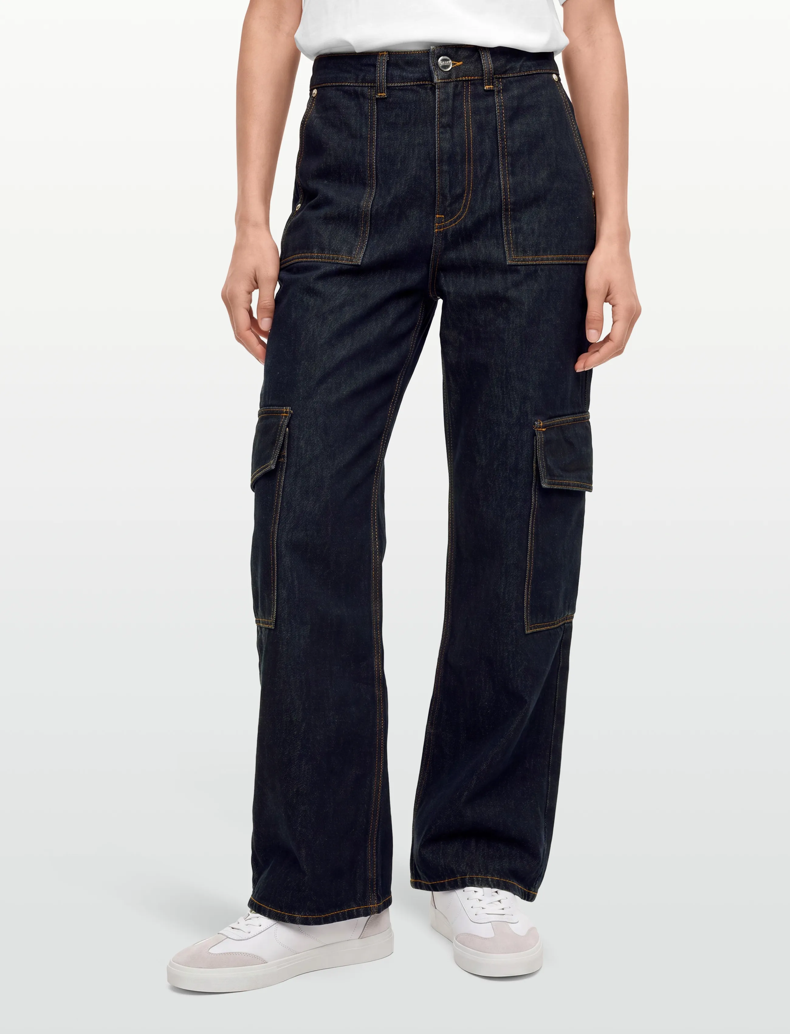 Ganni - Angi Jeans - cargobyxor - dark denim rinse - 3