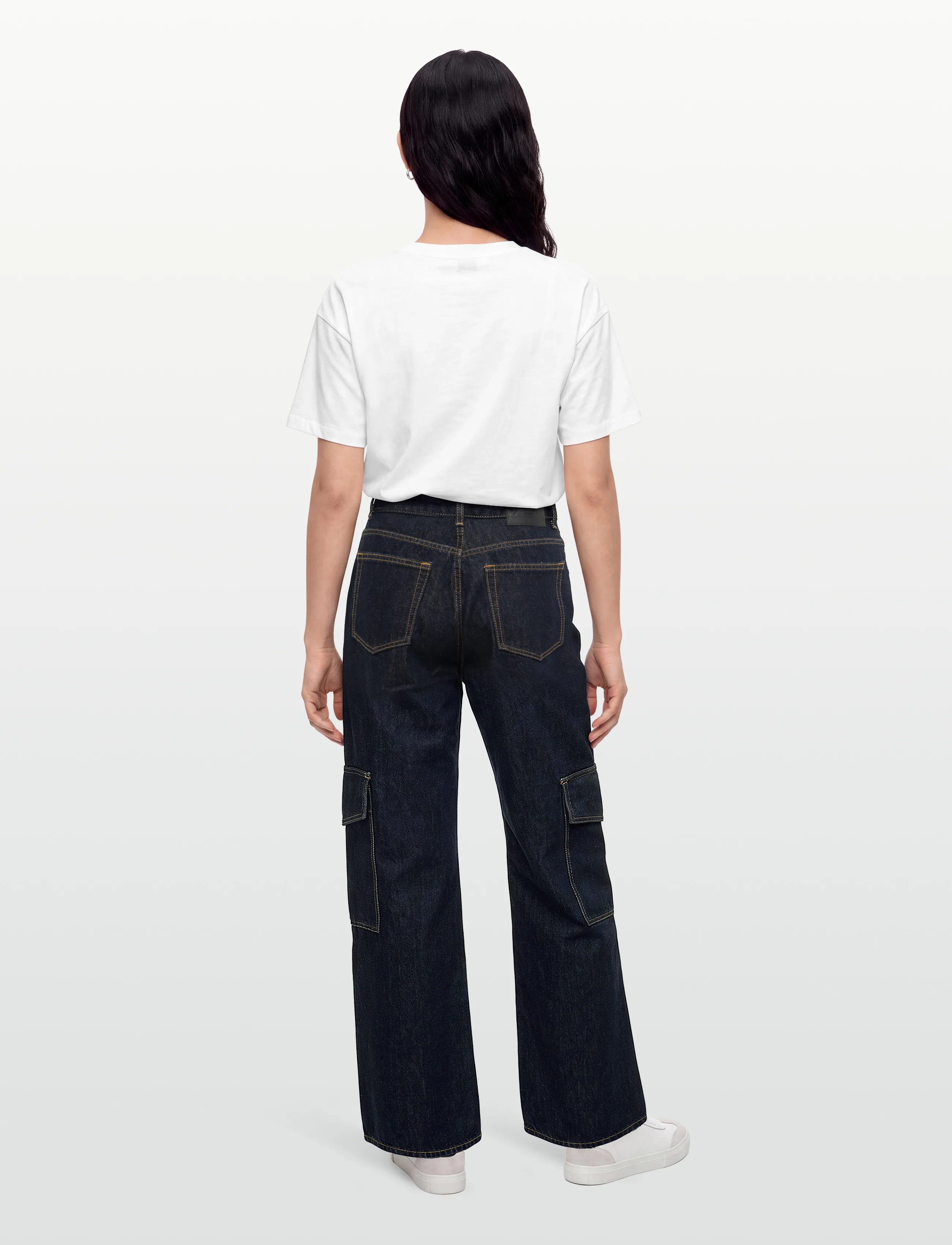 Ganni - Angi Jeans - cargobyxor - dark denim rinse - 4