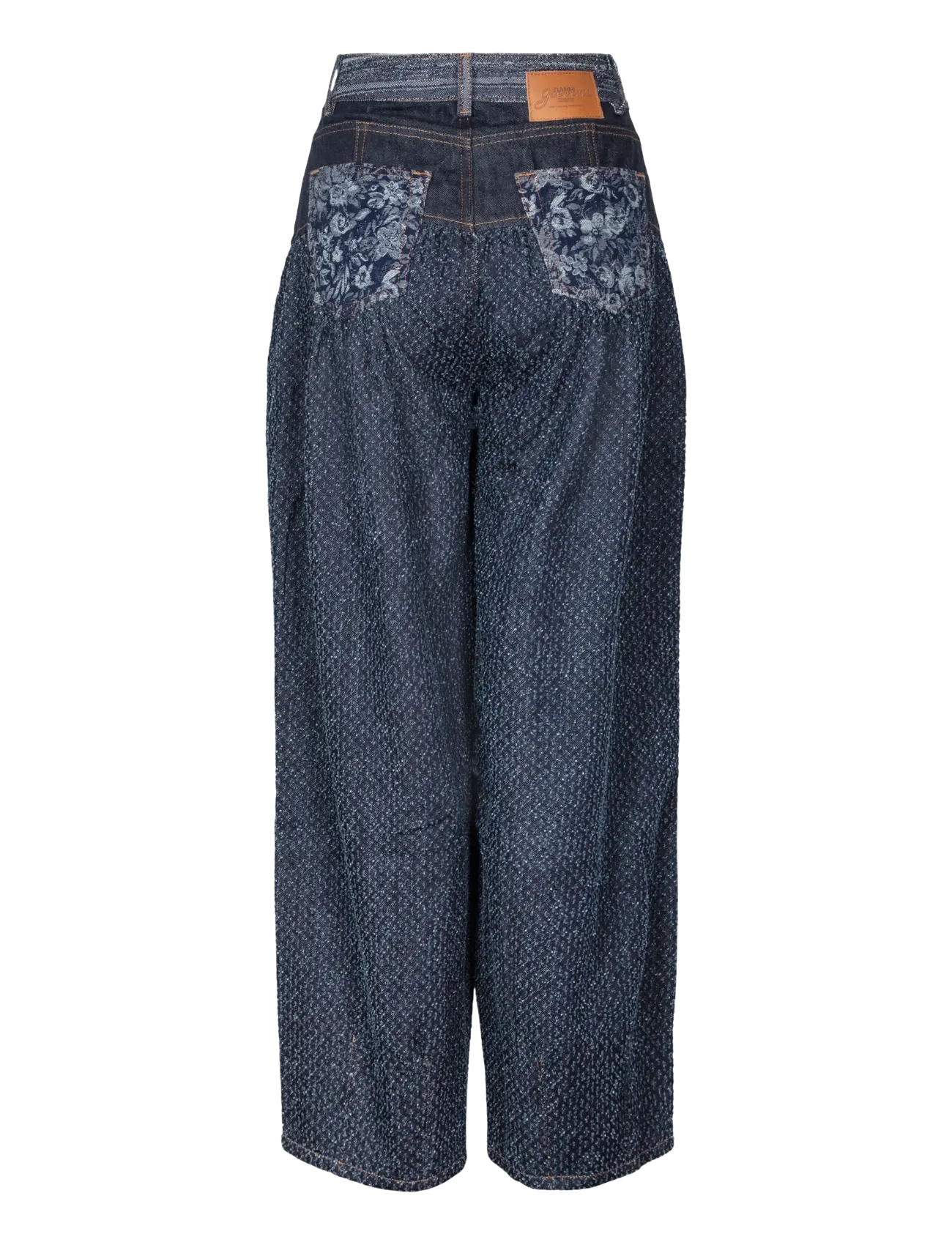 Ganni - Patchwork Denim Corset Jeans - barrel jeans - blue - 1