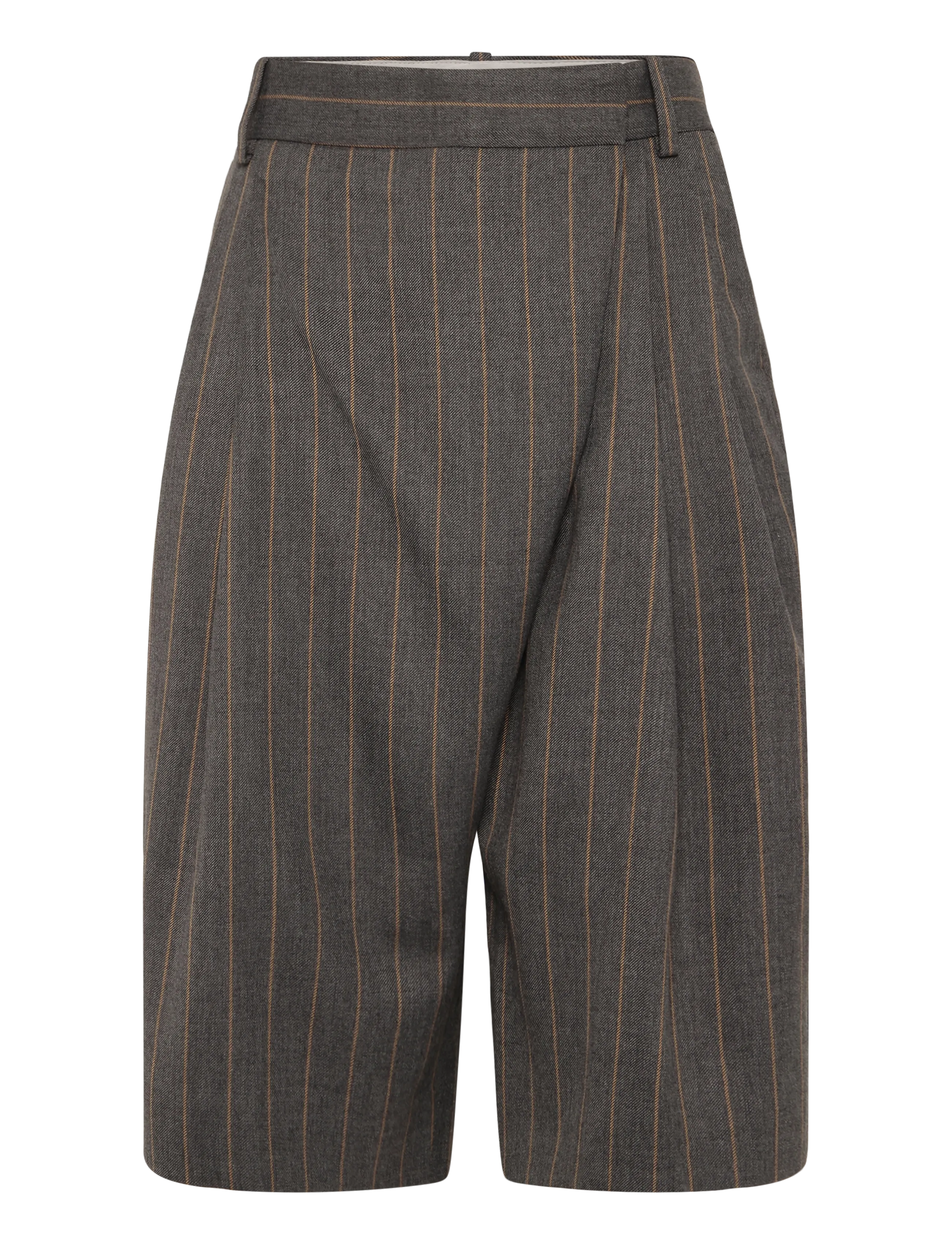Ganni Double-Breasted Bermudas, 38, Grey, Shorts > Bermudas, Dame